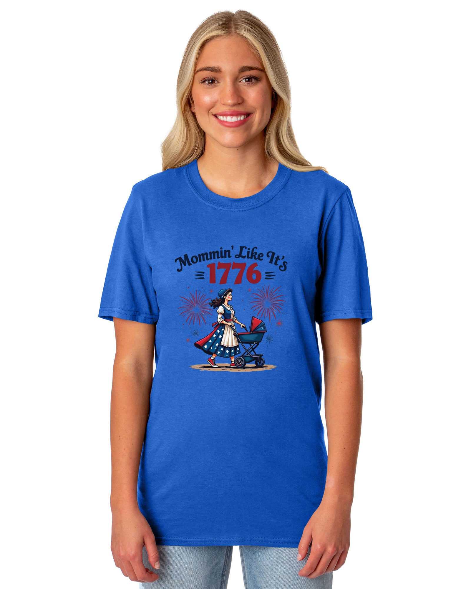 American Inspired T-Shirt Women's Mommin' Like It's 1776 Adult Patriotic Tee
