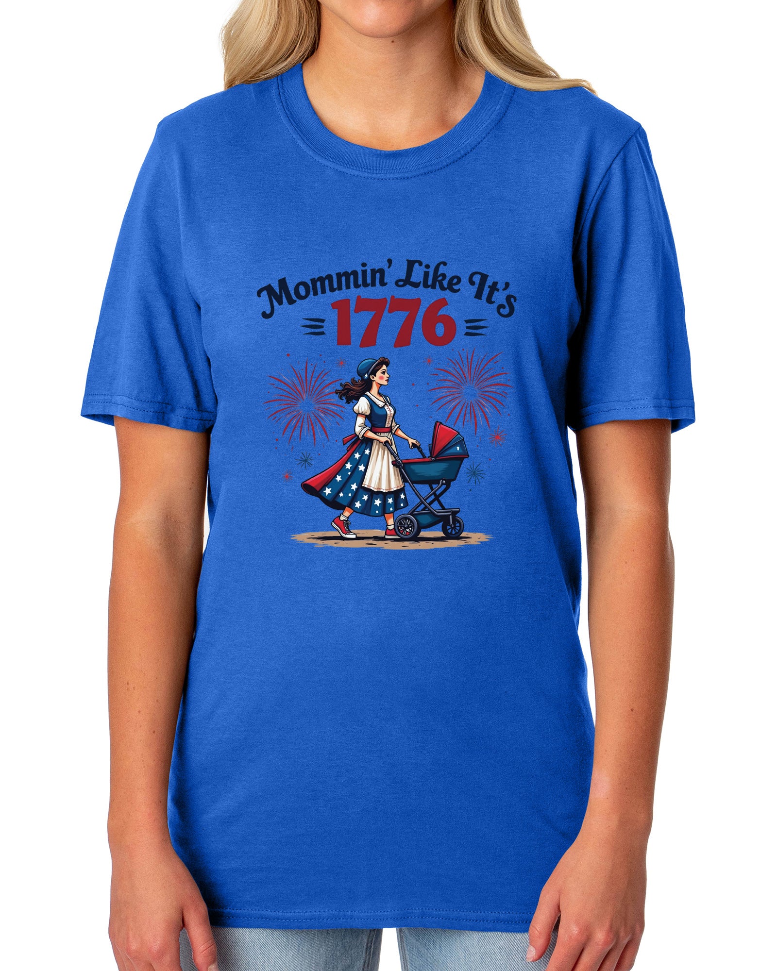 American Inspired T-Shirt Women's Mommin' Like It's 1776 Adult Patriotic Tee