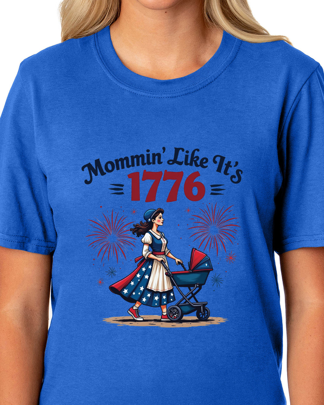 American Inspired T-Shirt Women's Mommin' Like It's 1776 Adult Patriotic Tee