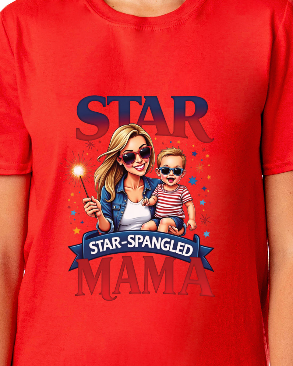 4th of July Women's T-Shirt Star Spangled Mama Patriotic Sparkler