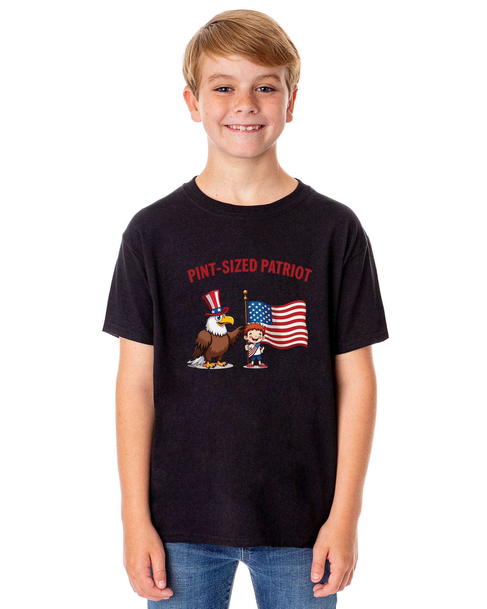 4th of July Pint-Sized Patriot American USA Funny T-Shirt For Kids