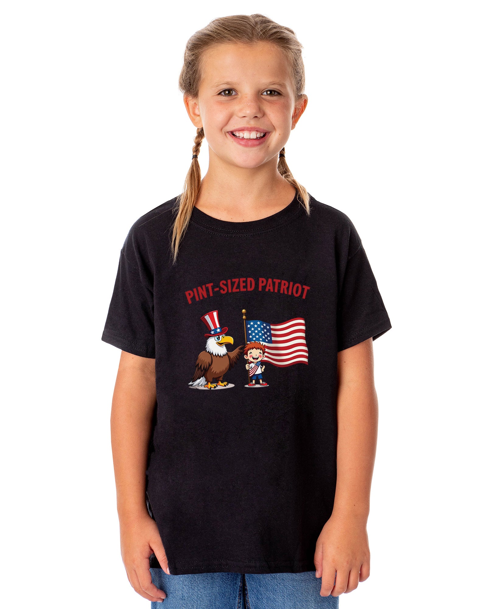 4th of July Pint-Sized Patriot American USA Funny T-Shirt For Kids