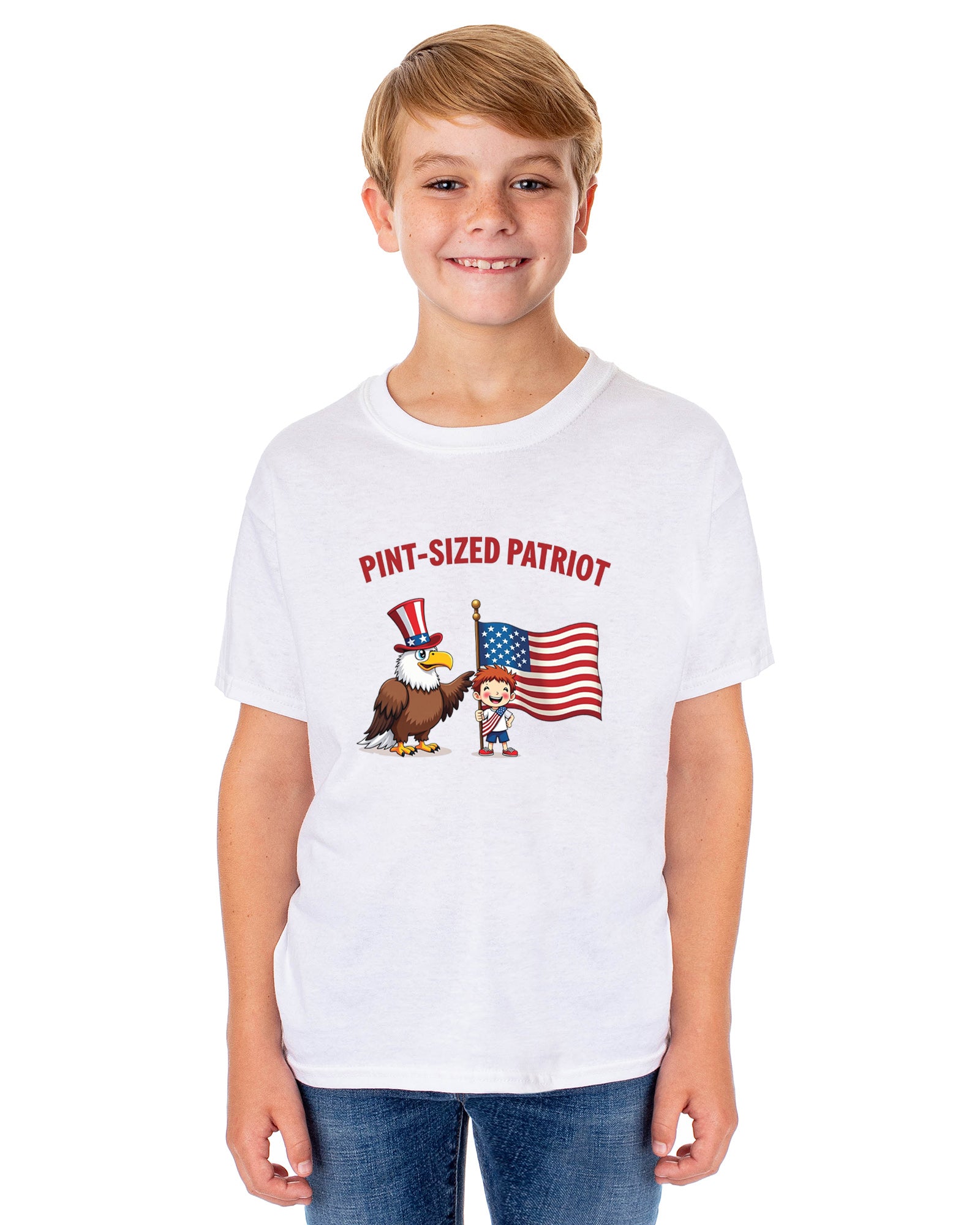 4th of July Pint-Sized Patriot American USA Funny T-Shirt For Kids