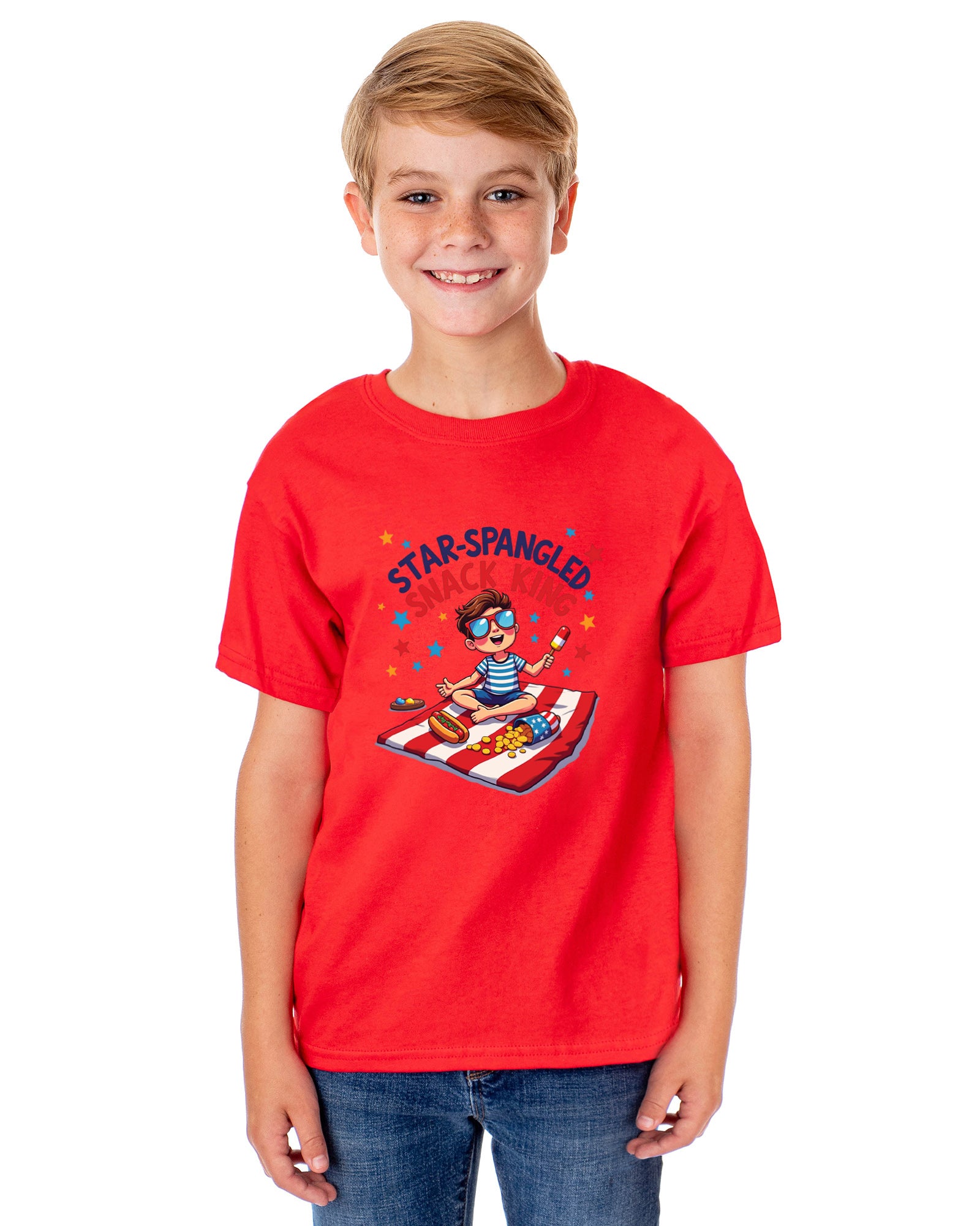 Star-Spangled Snack King Boys' 4th of July Short-Sleeve T-Shirt