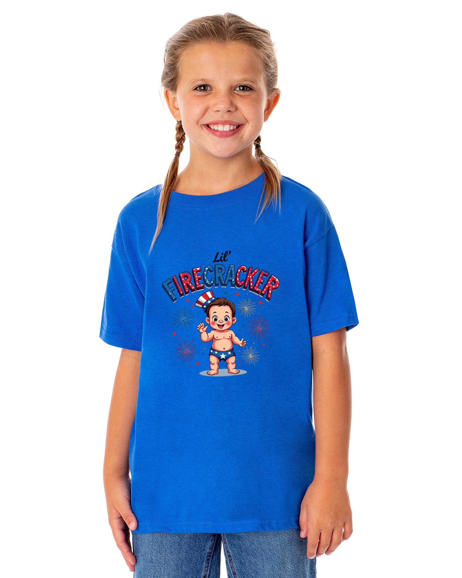 Lil' Firecracker Boys' 4th of July Short-Sleeve Funny T-Shirt