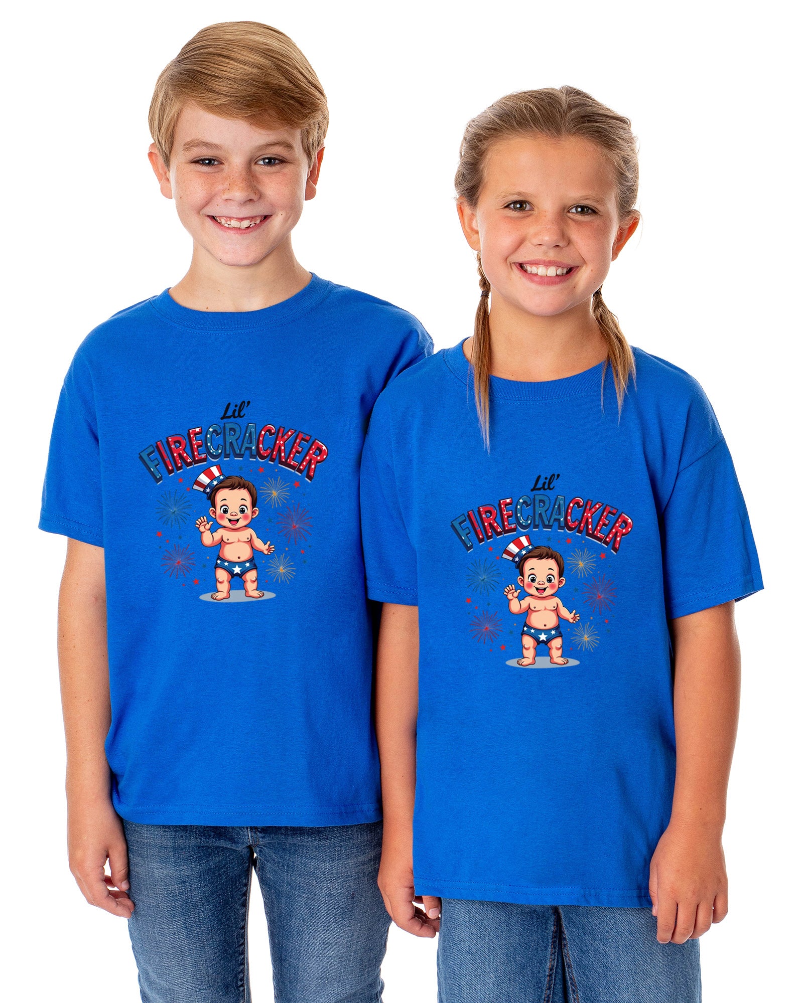 Lil' Firecracker Boys' 4th of July Short-Sleeve Funny T-Shirt