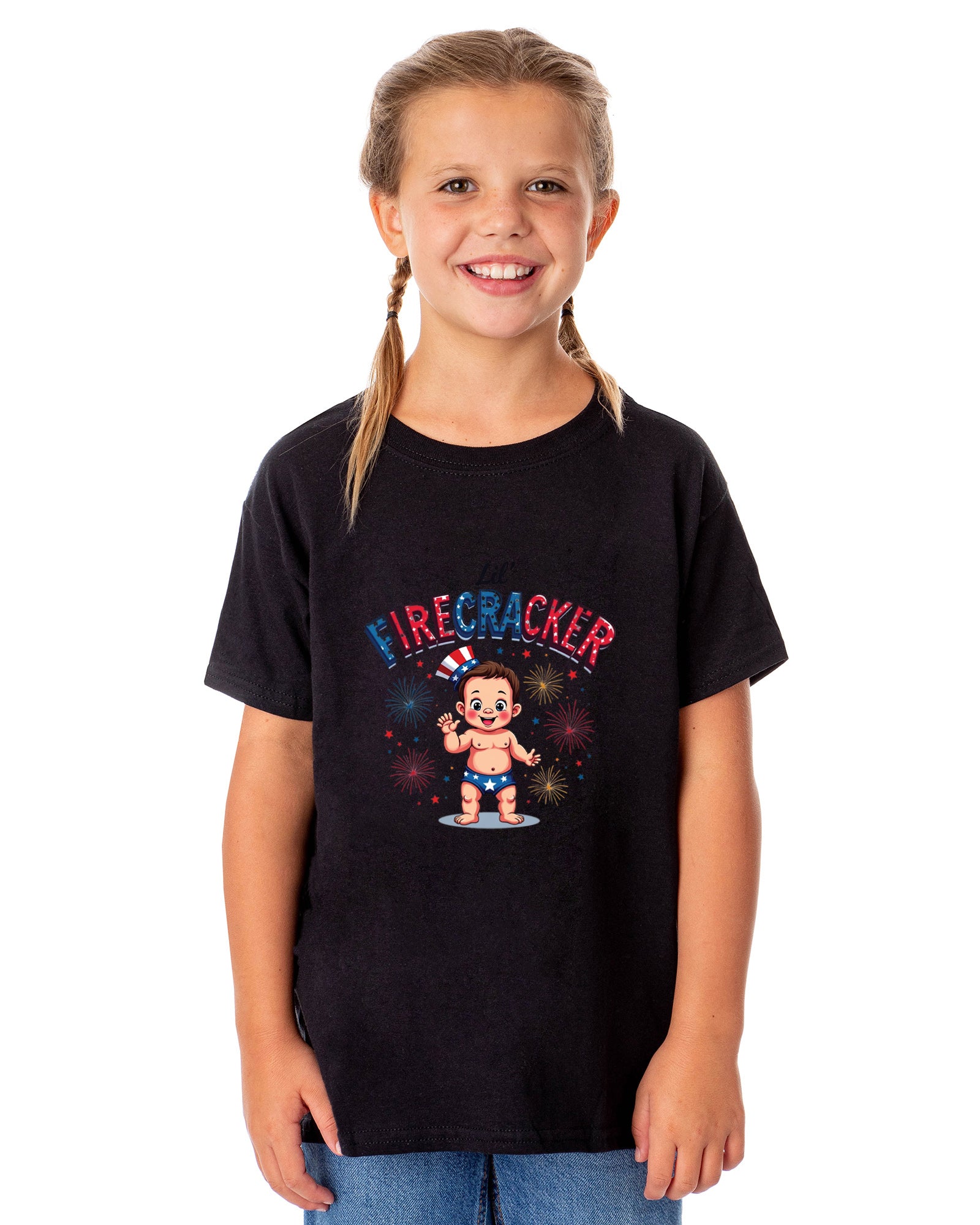 Lil' Firecracker Boys' 4th of July Short-Sleeve Funny T-Shirt