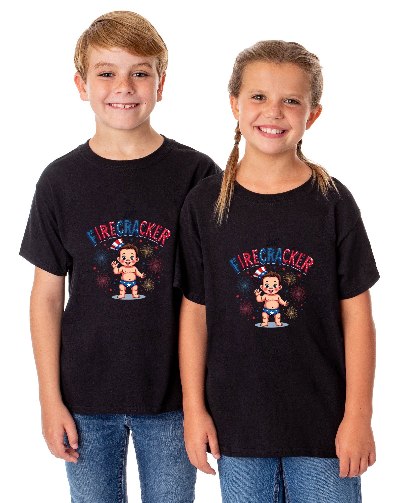 Lil' Firecracker Boys' 4th of July Short-Sleeve Funny T-Shirt