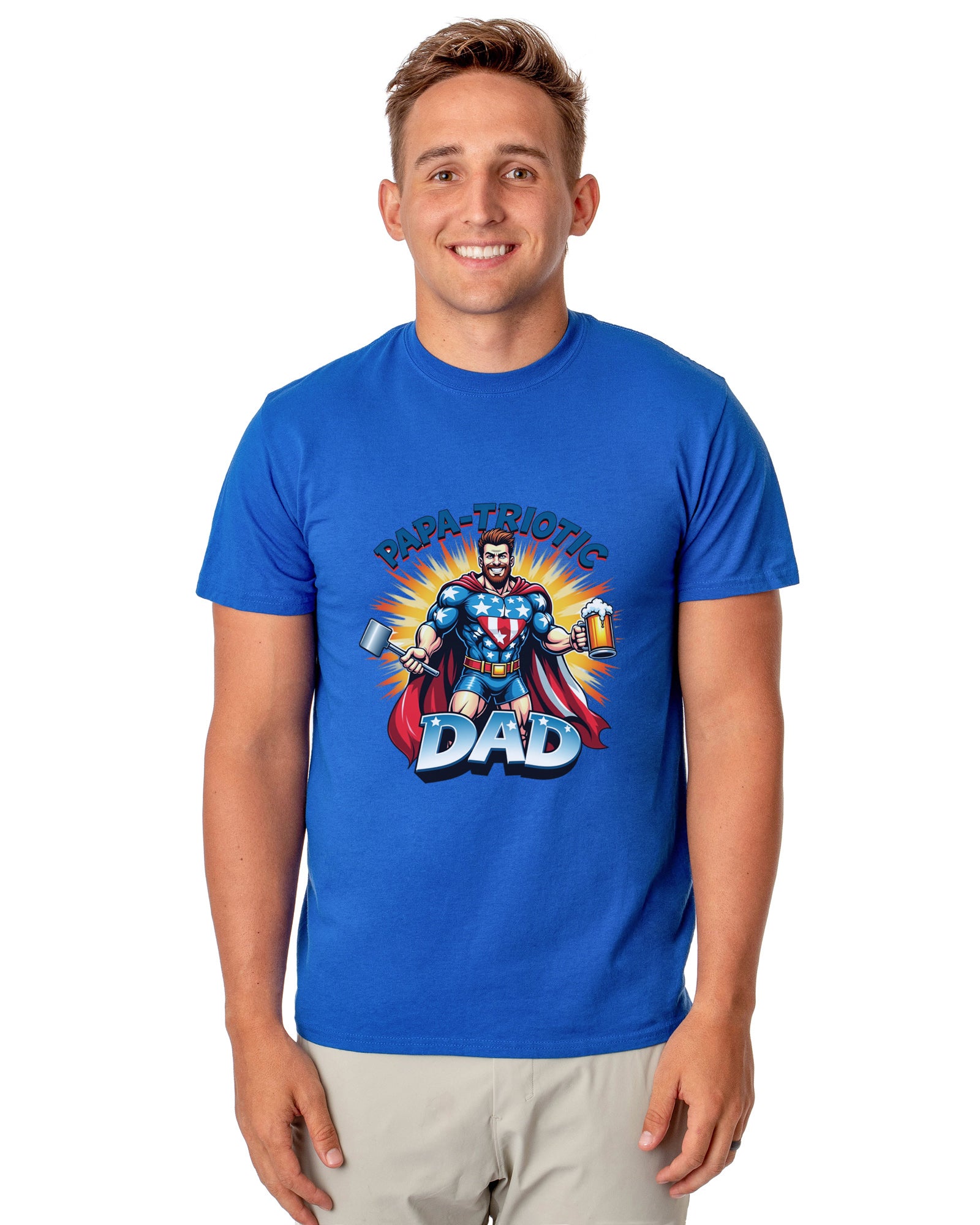 Papa-Triotic Dad Men's Patriotic Superhero 4th of July T-Shirt