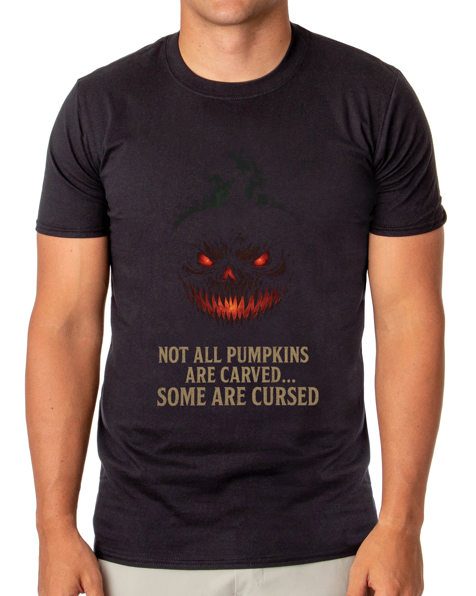 Halloween T-Shirt Men's Scary Pumpkins Short-Sleeve Funny Tee