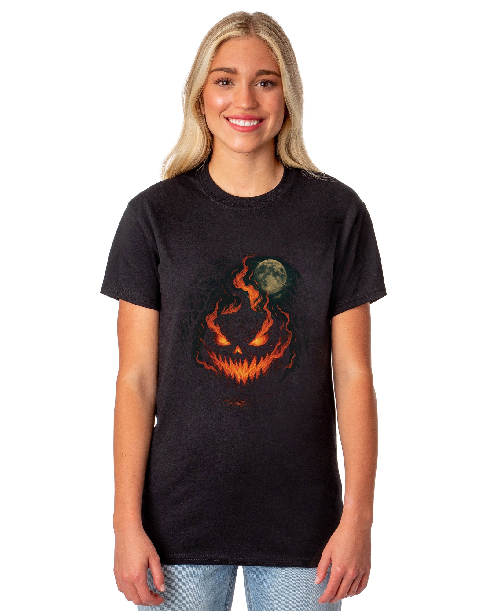 PJammy Halloween T-Shirt Women's Moonlit Inferno Short Sleeve Tee