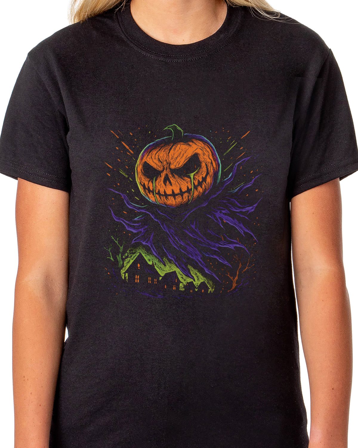 PJammy Halloween T-Shirt Women's Pumpkin Tears Short Sleeve Tee