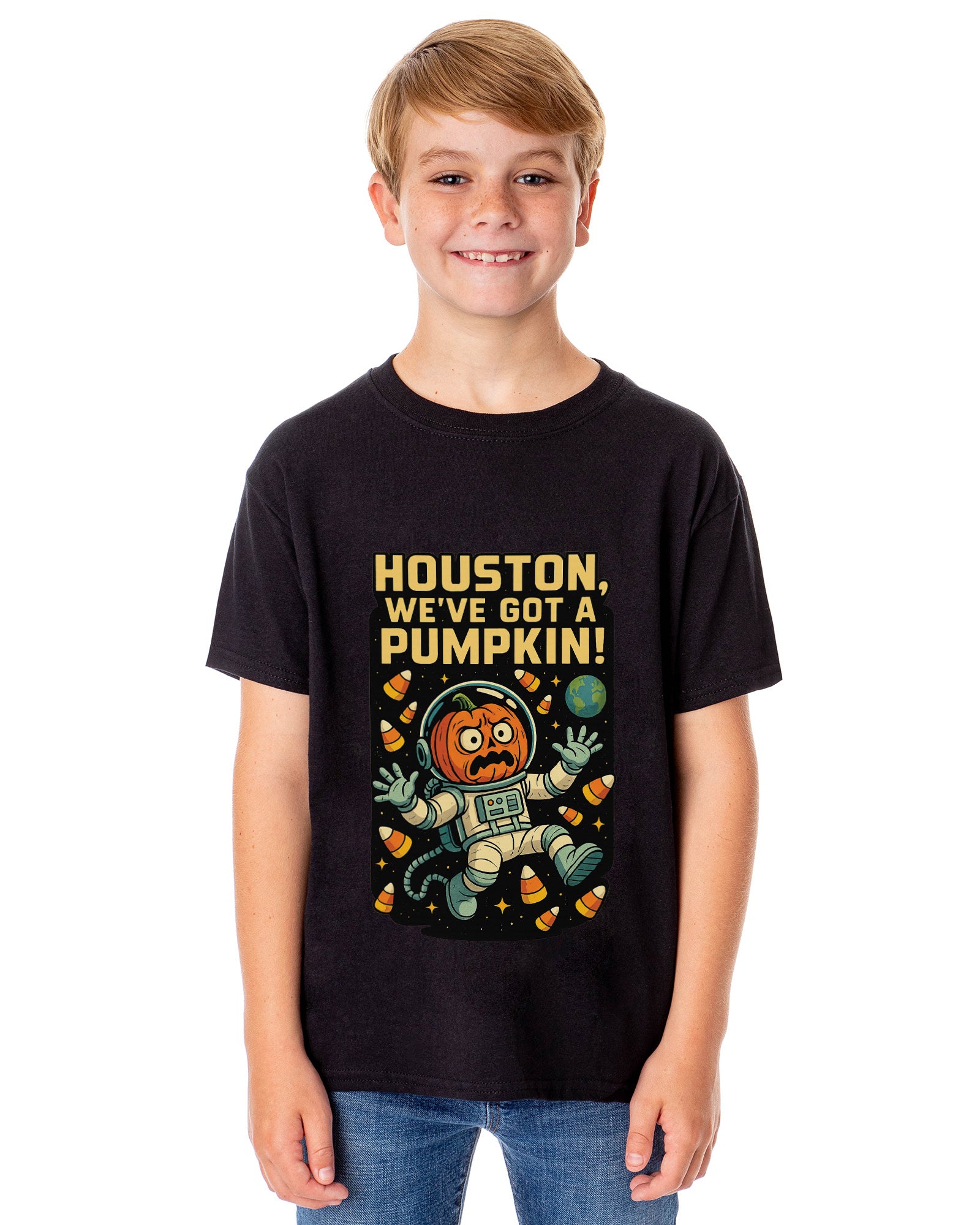PJammy Halloween T-Shirt Boys Houston Pumpkin Short Sleeve Tee