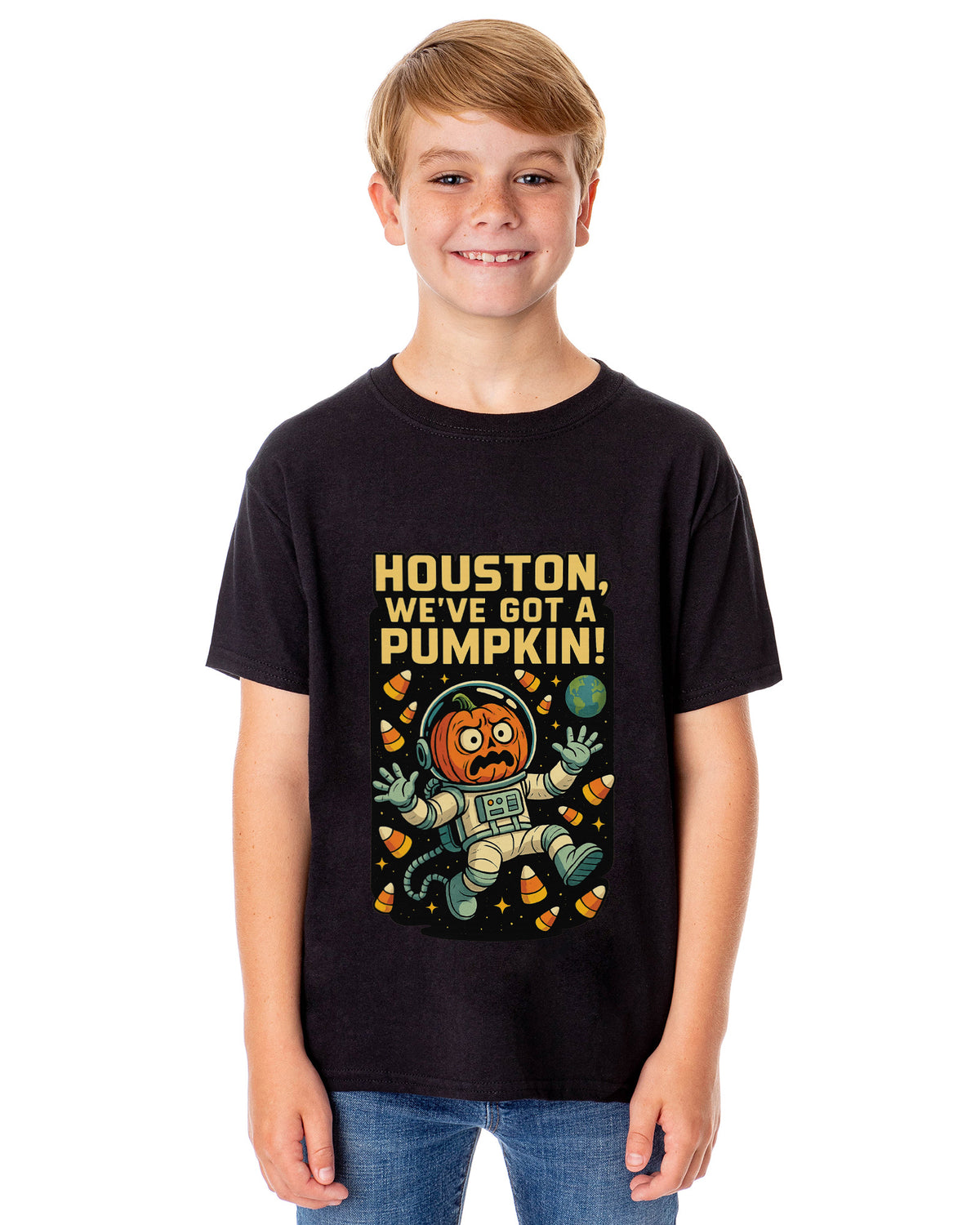 PJammy Halloween T-Shirt Girls' Houston Pumpkin Short Sleeve Tee