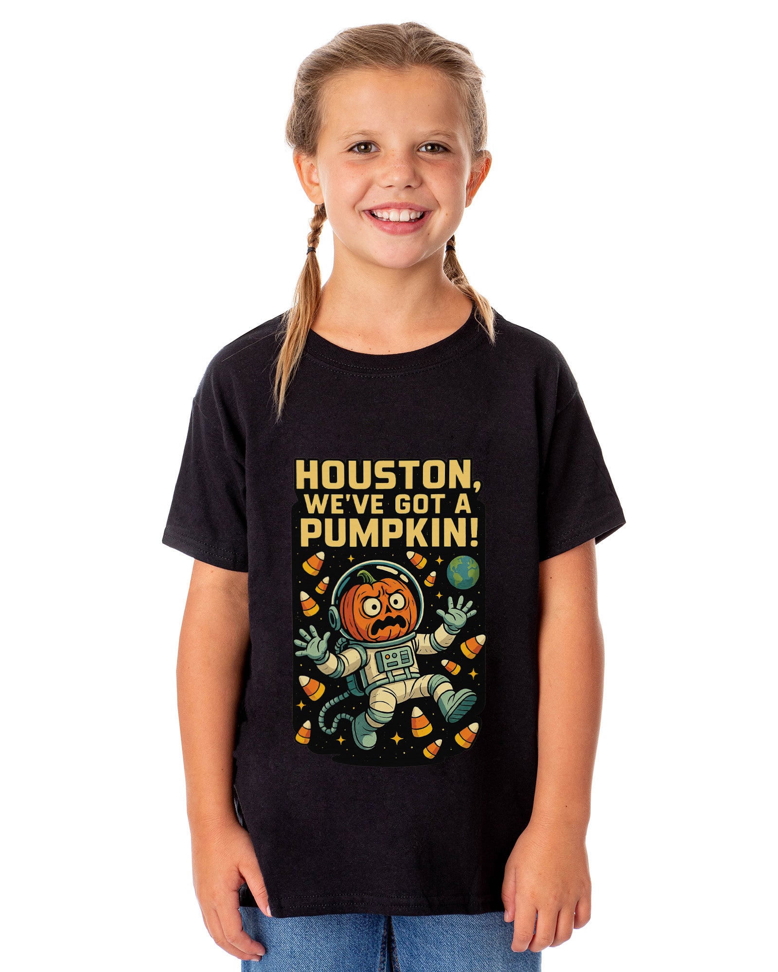 PJammy Halloween T-Shirt Girls' Houston Pumpkin Short Sleeve Tee
