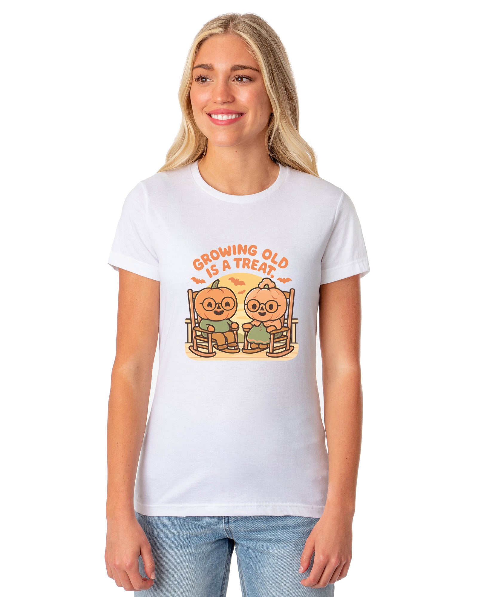 PJammy Halloween T-Shirt Women's Growing Old Is A Treat Short Sleeve Tee