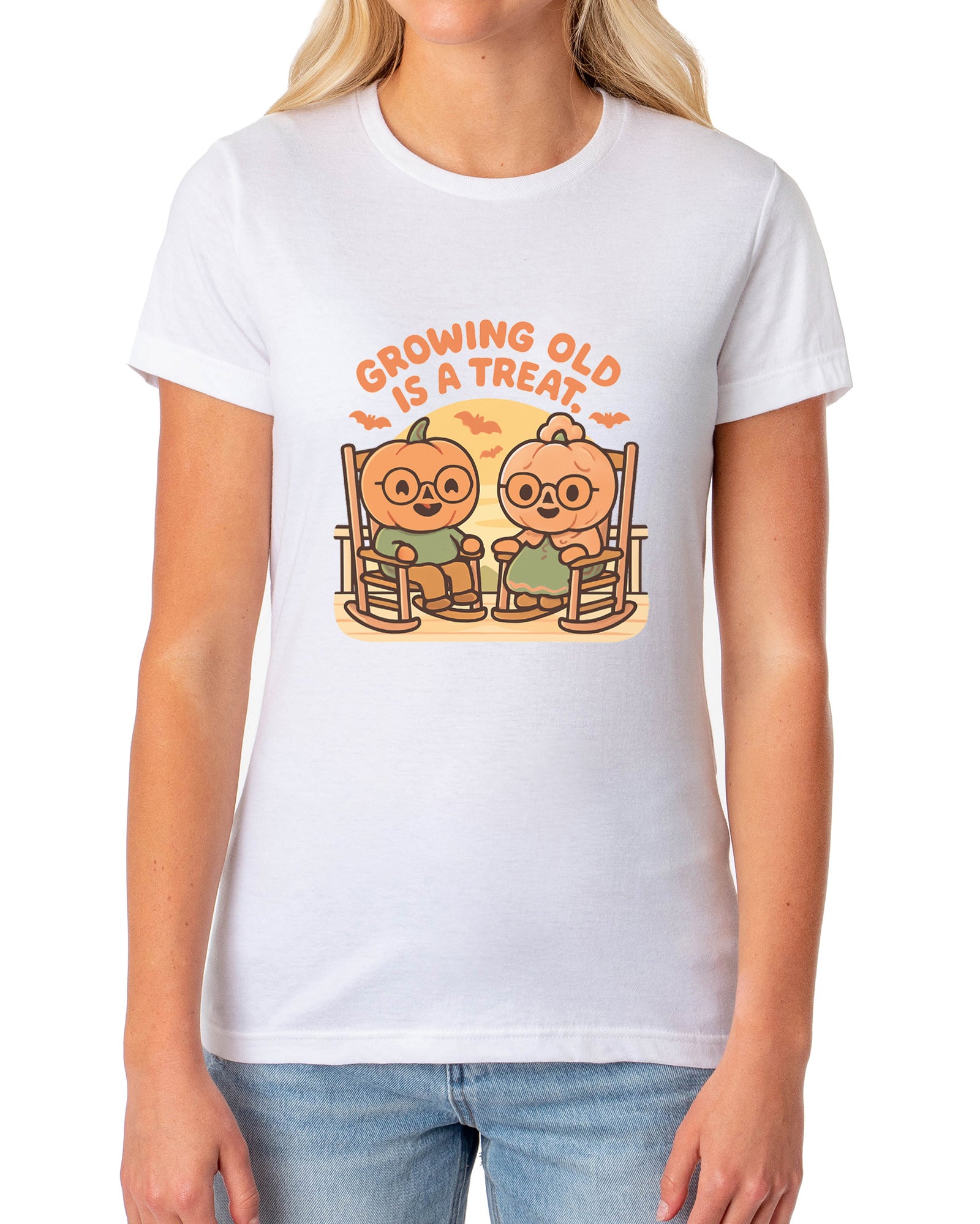 PJammy Halloween T-Shirt Women's Growing Old Is A Treat Short Sleeve Tee