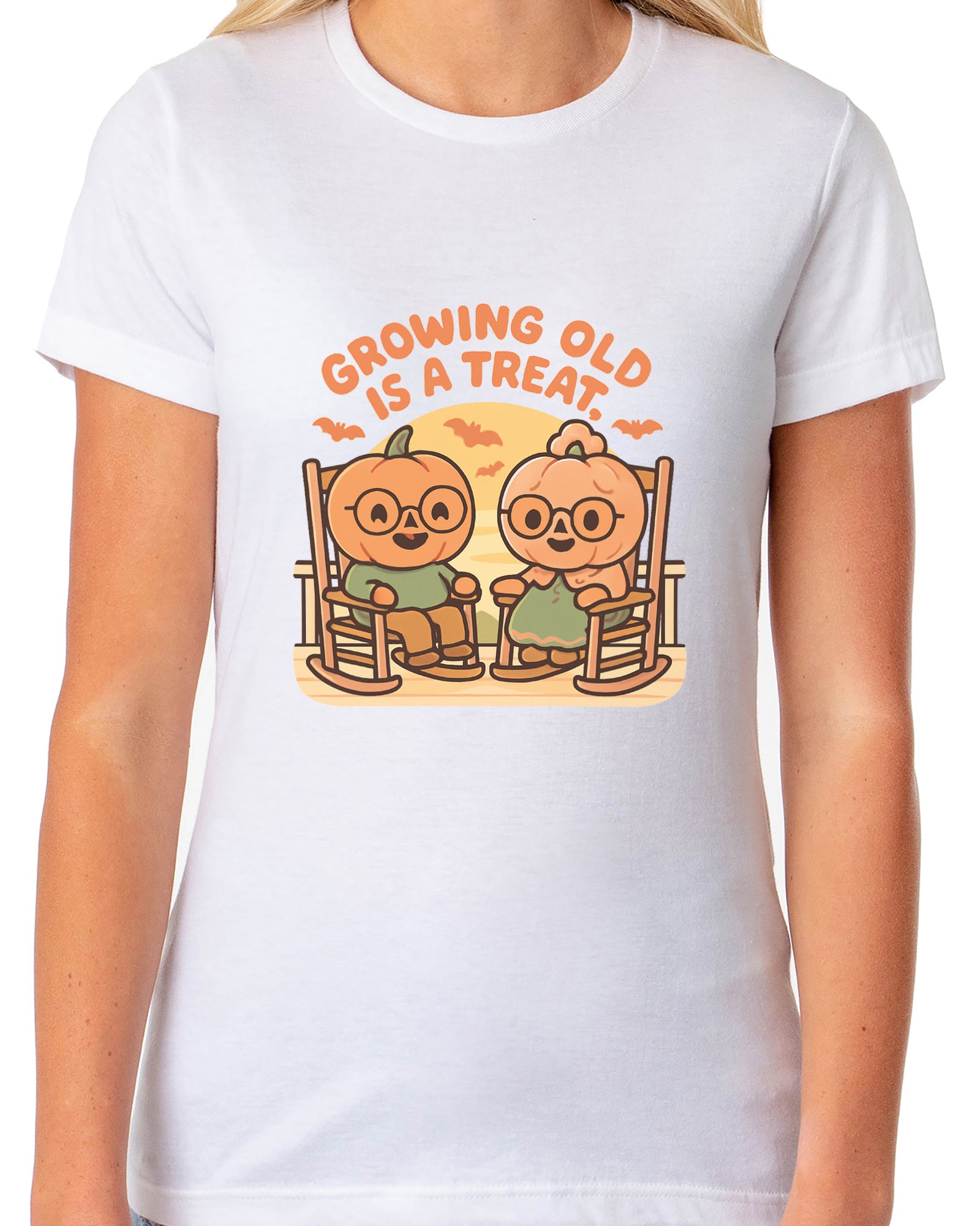 PJammy Halloween T-Shirt Women's Growing Old Is A Treat Short Sleeve Tee