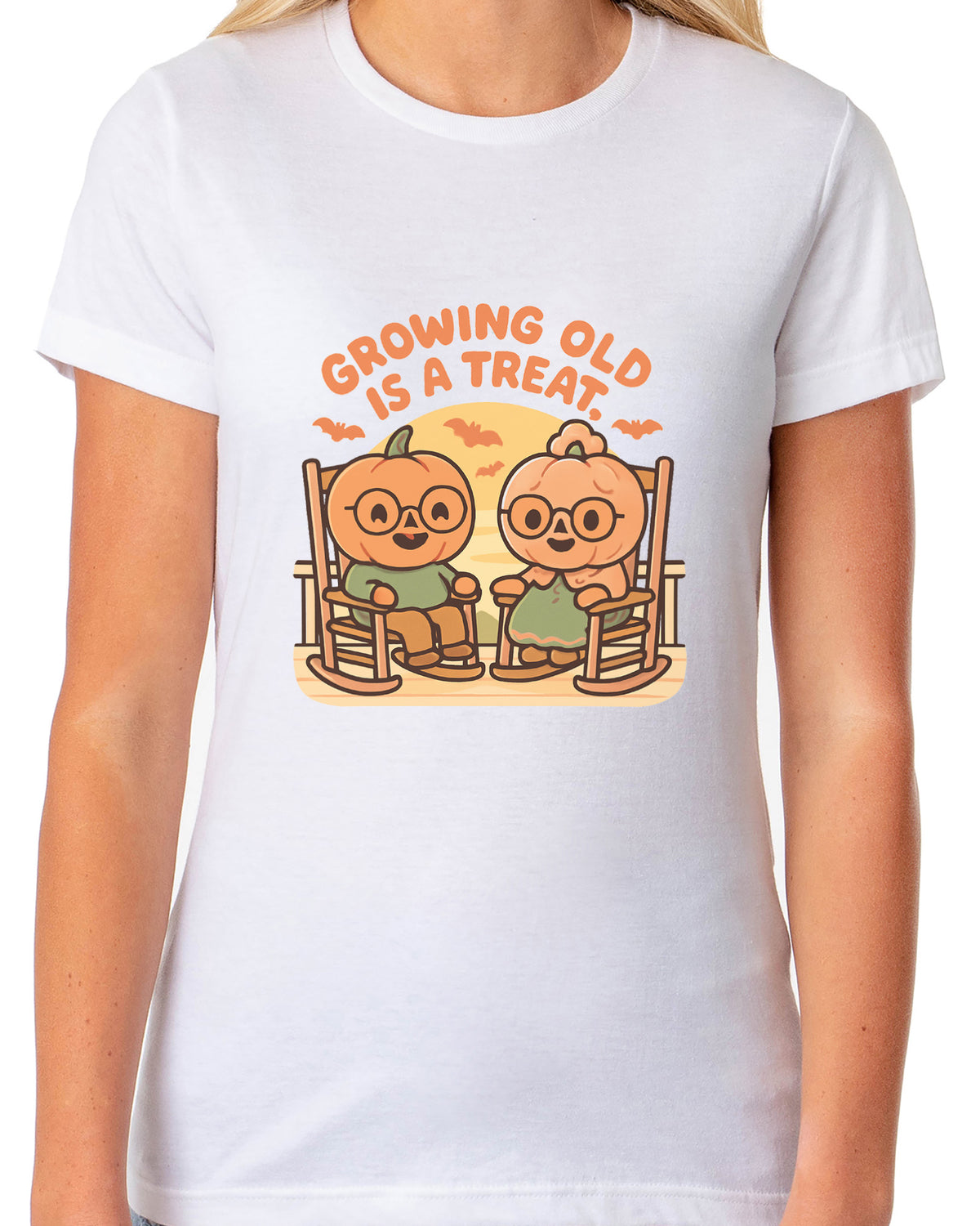 PJammy Halloween T-Shirt Women's Growing Old Is A Treat Short Sleeve Tee