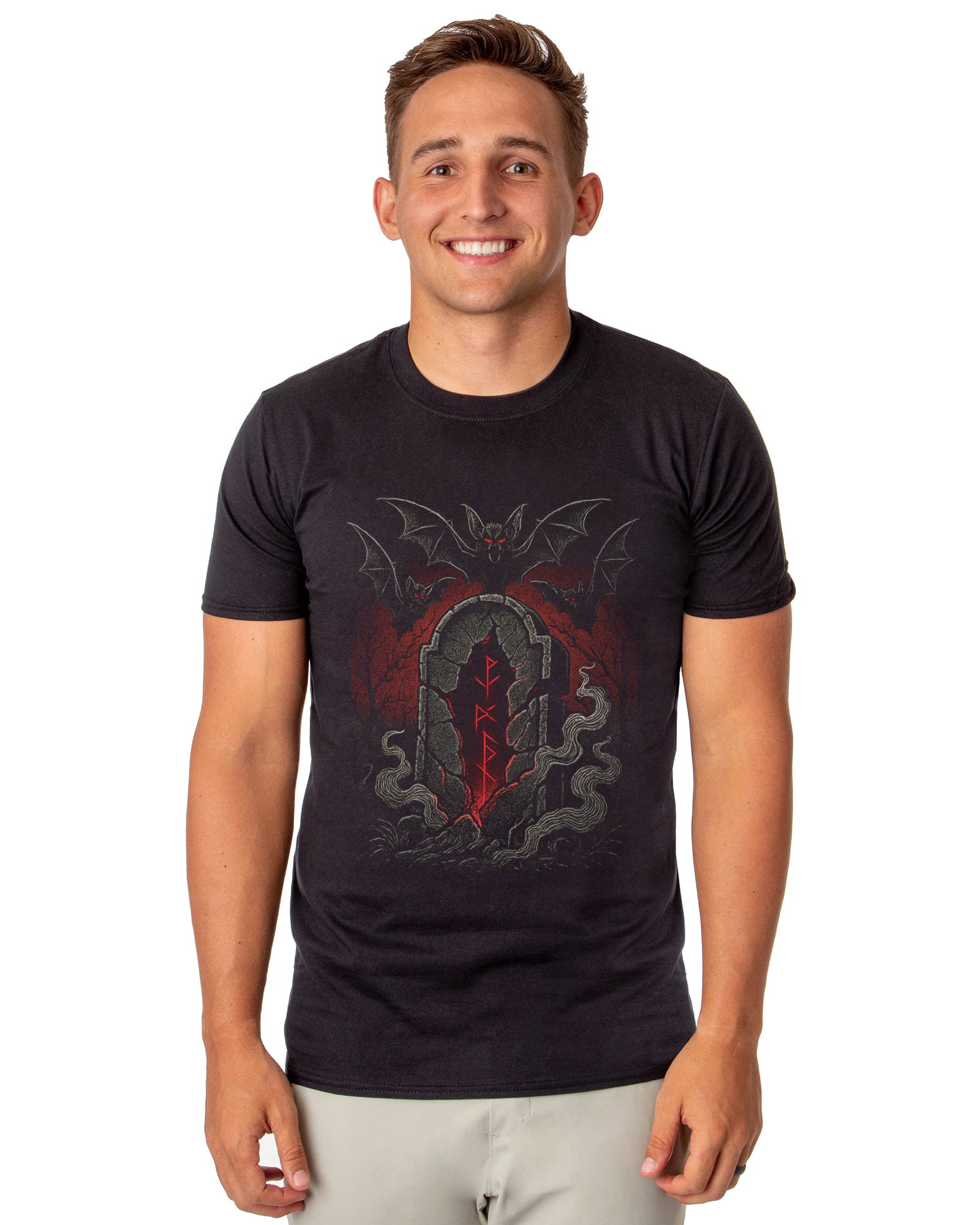 PJammy Halloween Bats Grave and Rune Men's Short-Sleeve T-Shirt