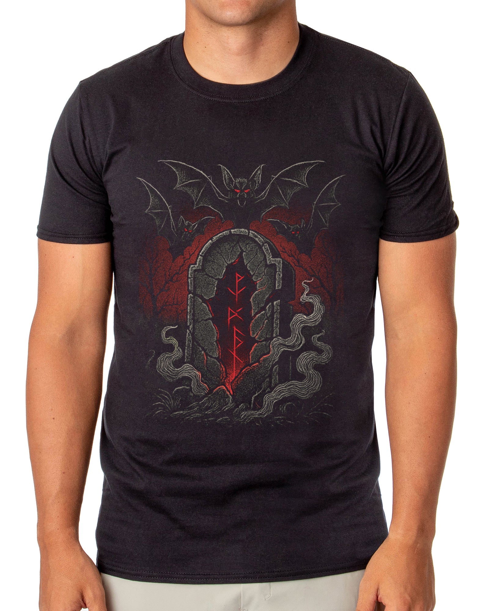 PJammy Halloween Bats Grave and Rune Men's Short-Sleeve T-Shirt