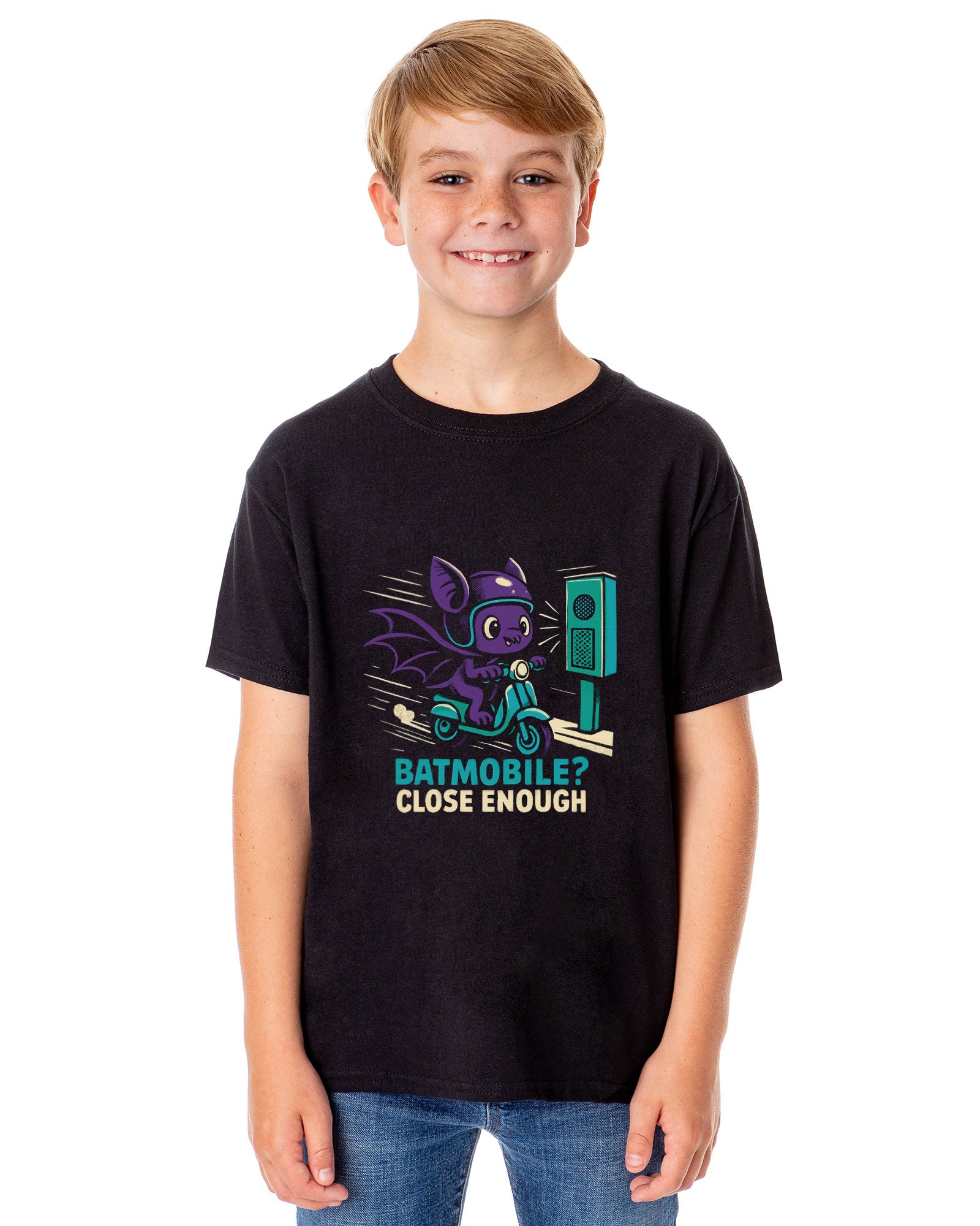 PJammy Halloween T-Shirt Girls' Batmobile Scooter Short Sleeve Tee