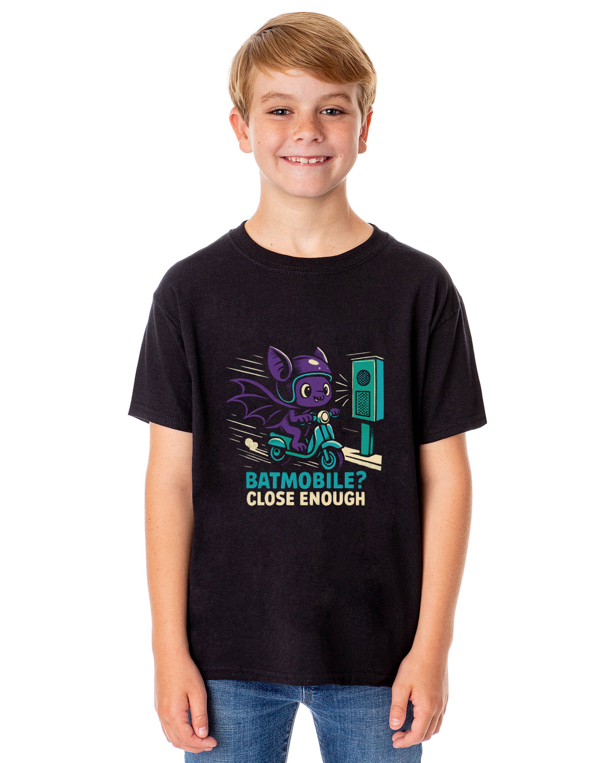 PJammy Halloween T-Shirt Girls' Batmobile Scooter Short Sleeve Tee