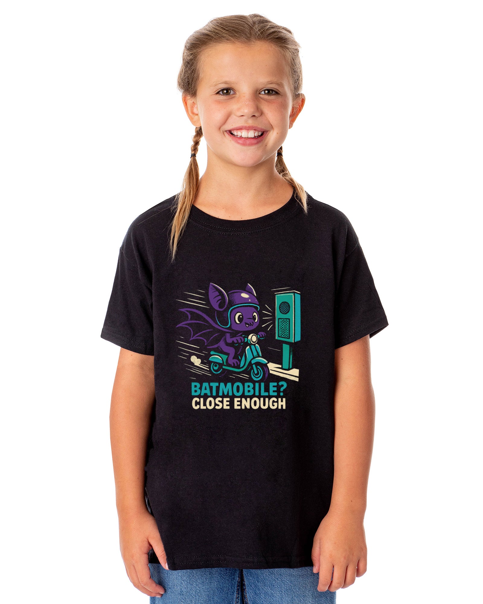 PJammy Halloween T-Shirt Girls' Batmobile Scooter Short Sleeve Tee
