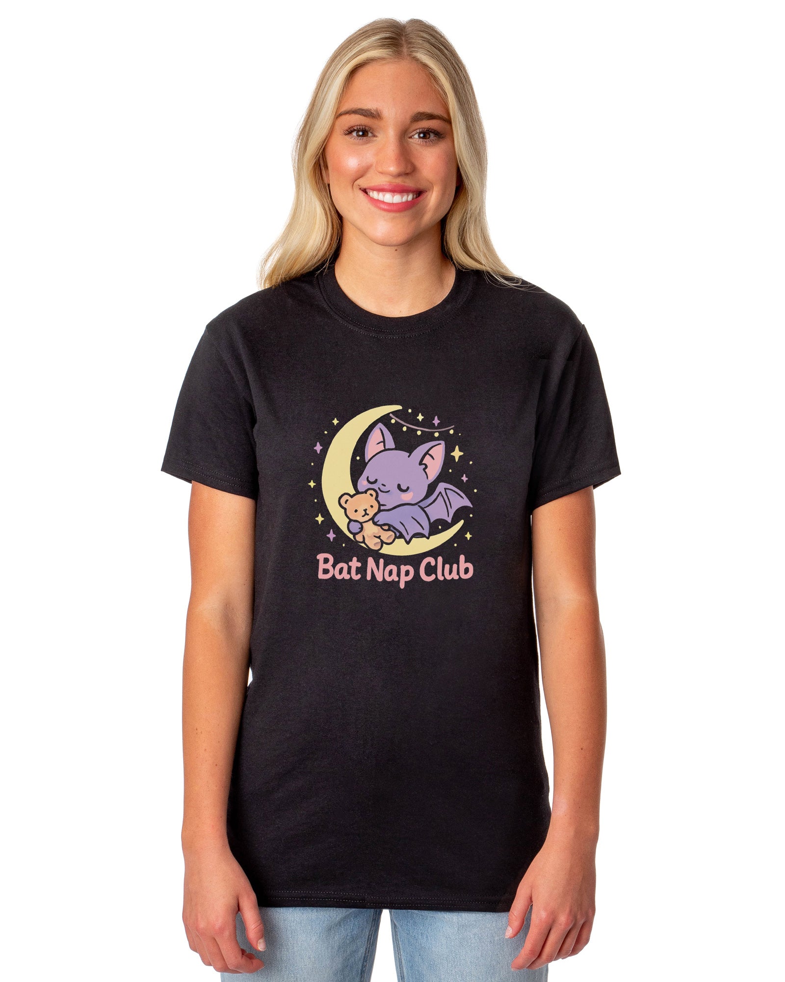 PJammy Halloween T-Shirt Women's Bat Nap Club Short Sleeve Tee