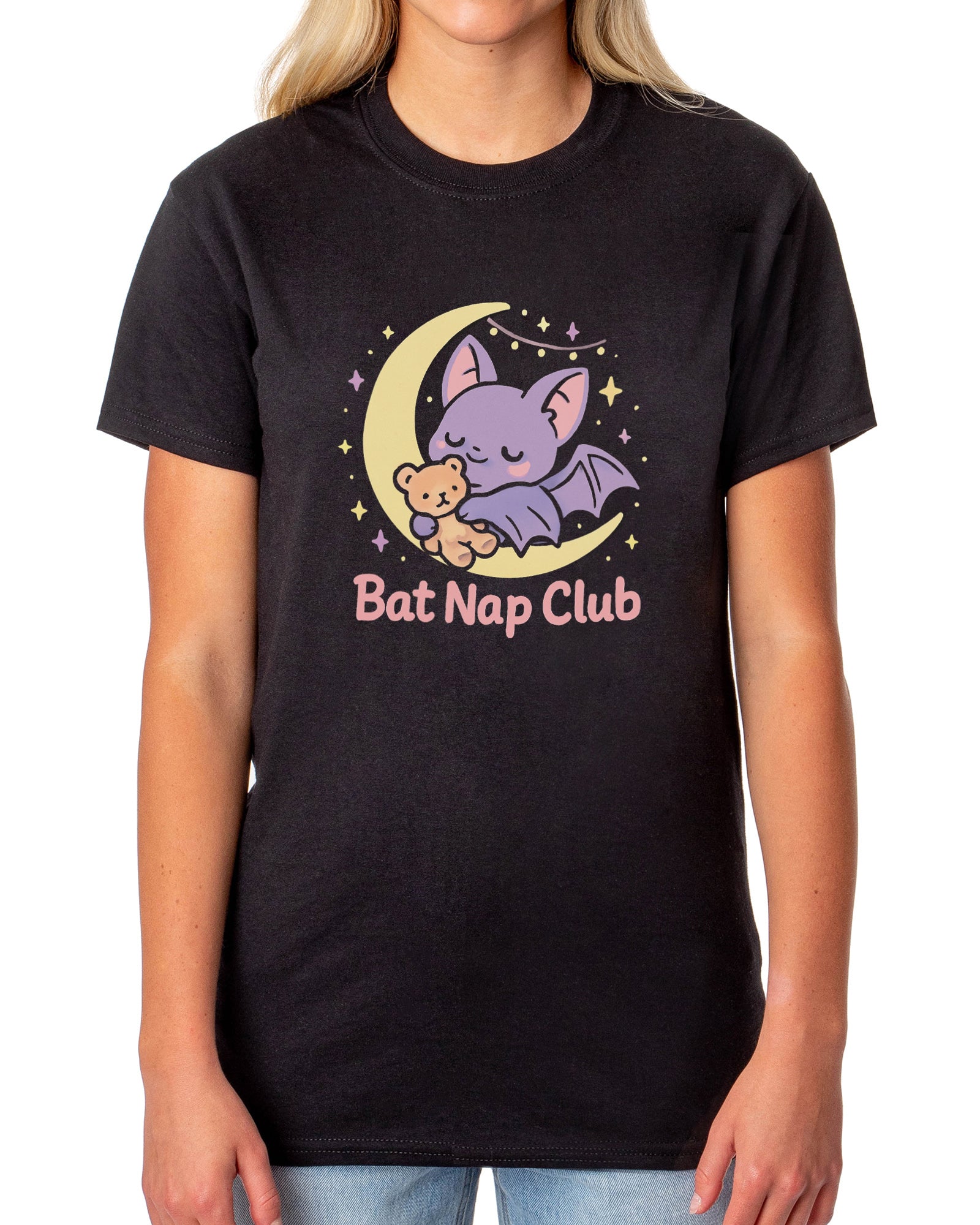 PJammy Halloween T-Shirt Women's Bat Nap Club Short Sleeve Tee