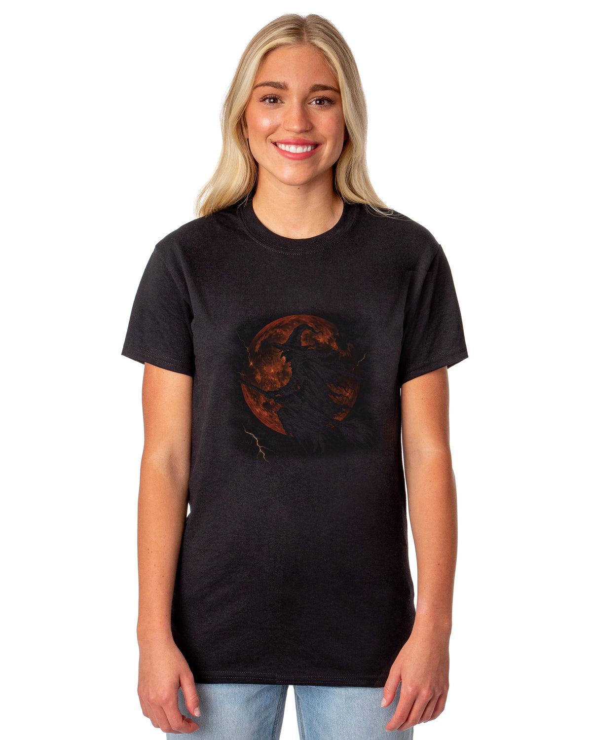 PJammy Halloween T-Shirt Women's Witch Moon Short Sleeve Tee