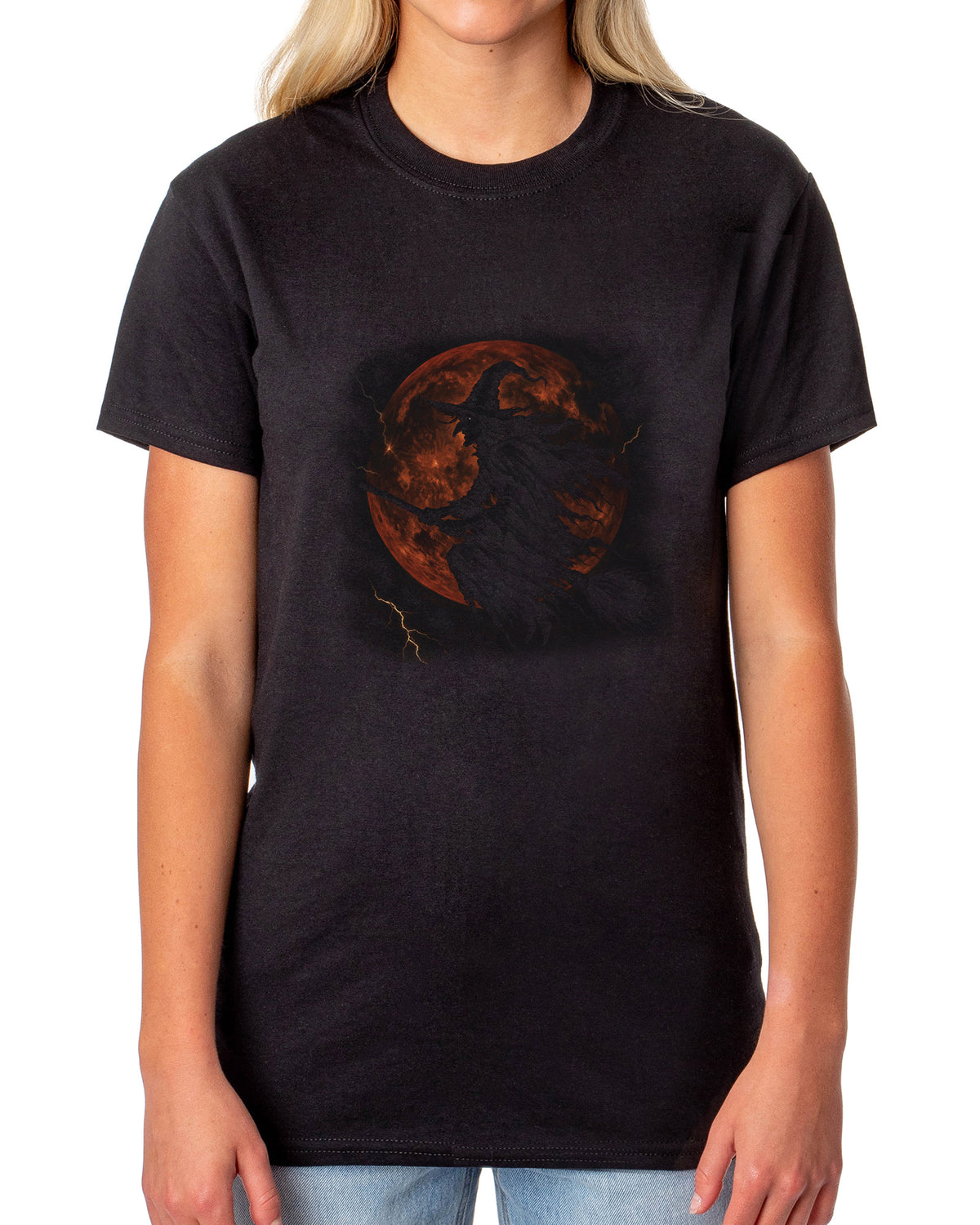 PJammy Halloween T-Shirt Women's Witch Moon Short Sleeve Tee