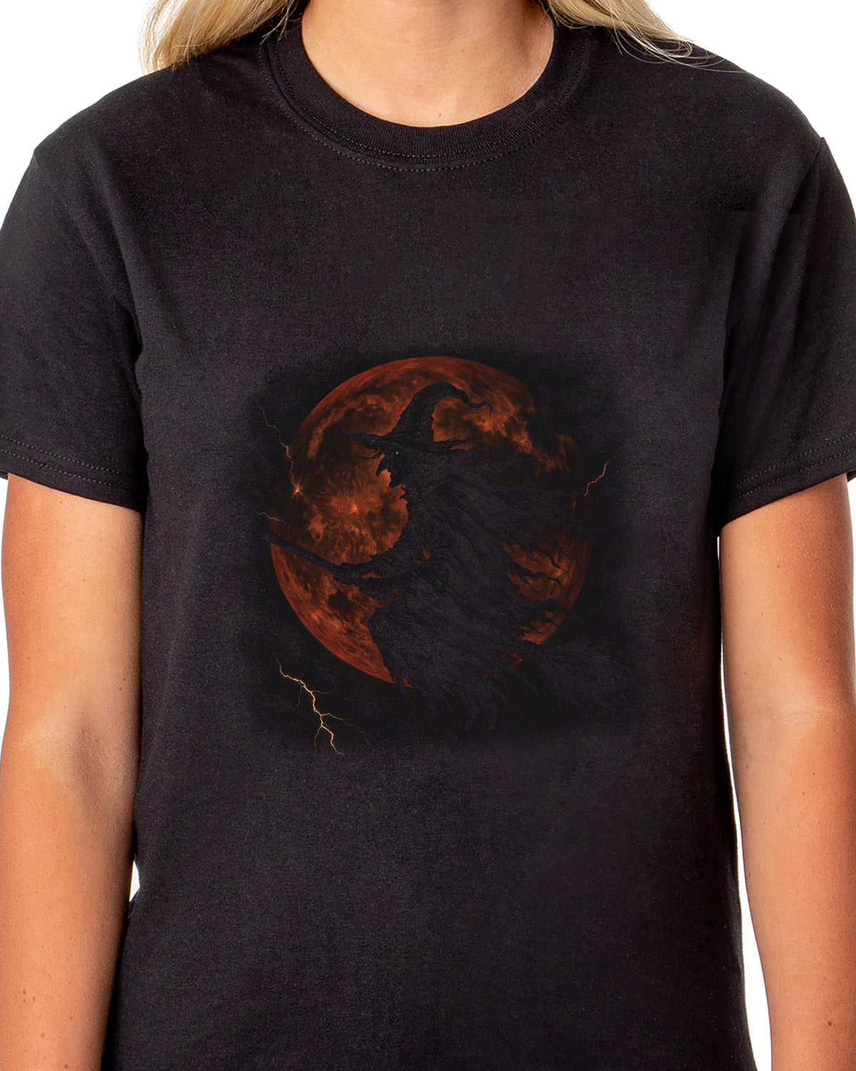 PJammy Halloween T-Shirt Women's Witch Moon Short Sleeve Tee
