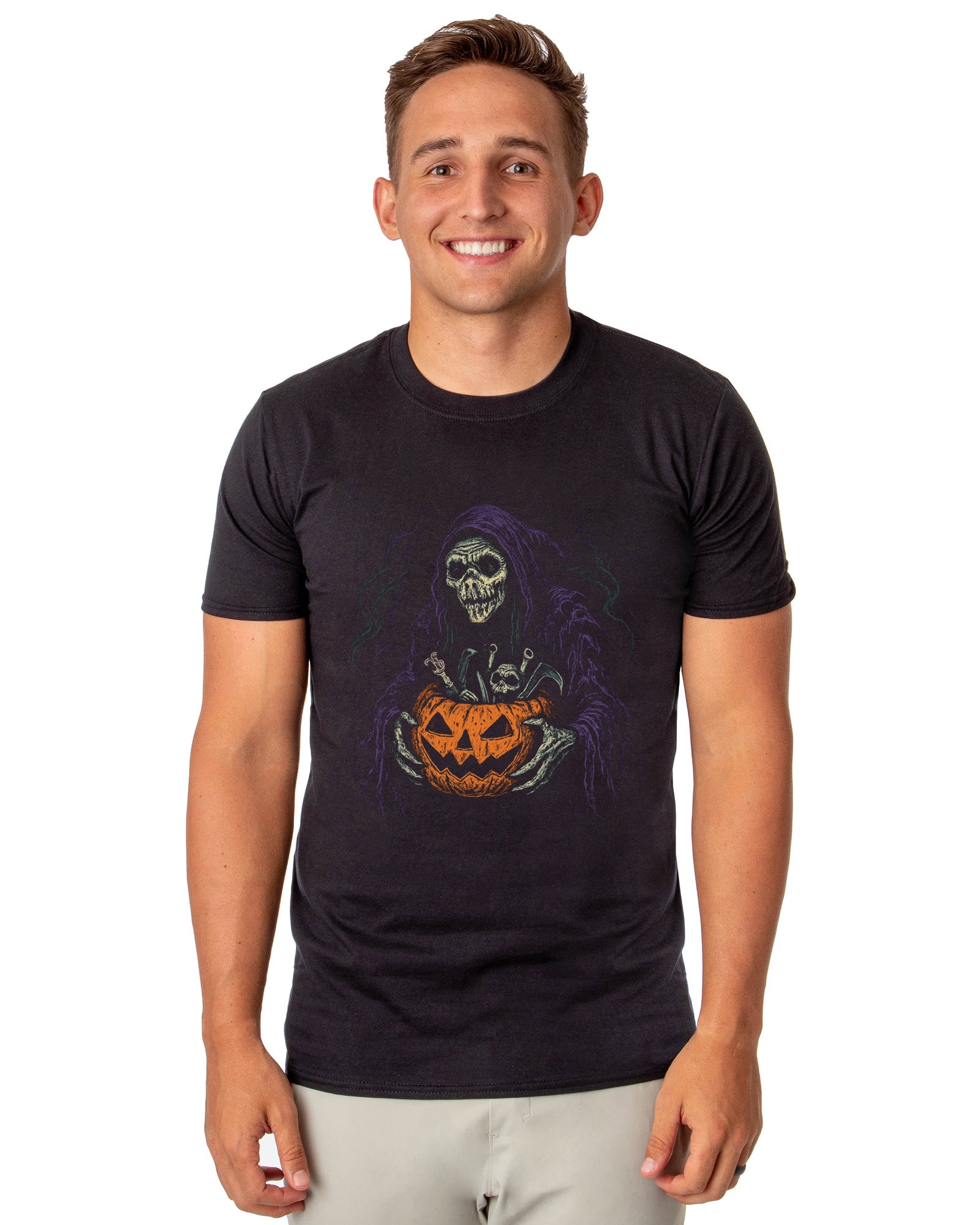 PJammy Halloween T-Shirt Men's Jack-O-Lantern of Bones Short Sleeve Tee