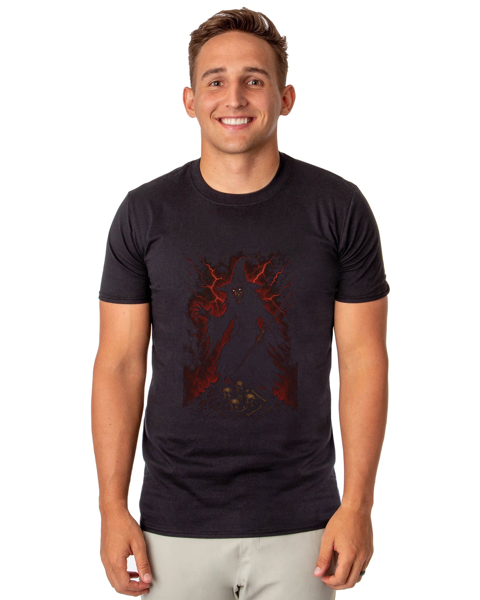 PJammy Halloween T-Shirt Men's Electric Witch Design Short Sleeve Tee