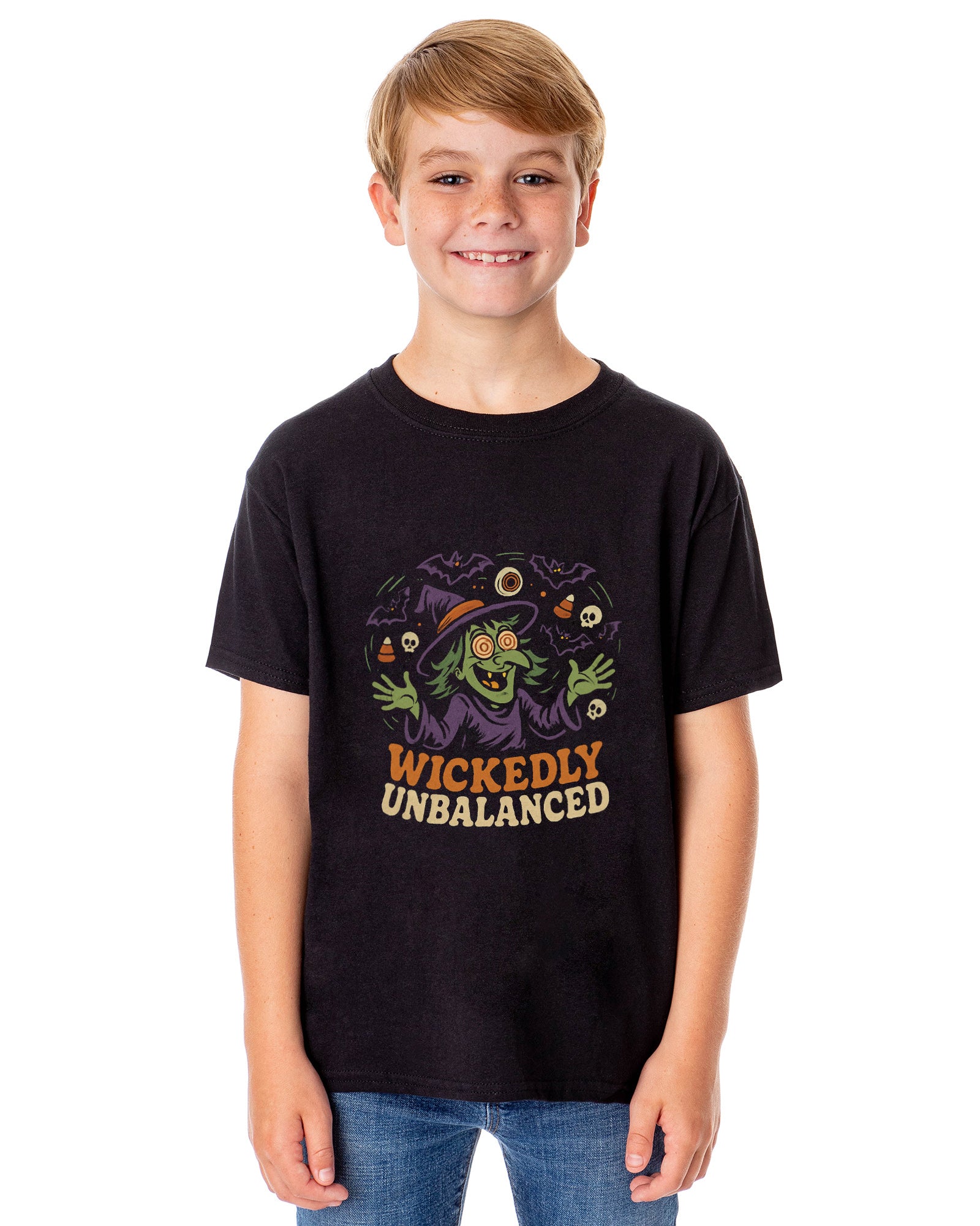 PJammy Halloween T-Shirt Girls' Unbalanced Witch Short Sleeve Tee