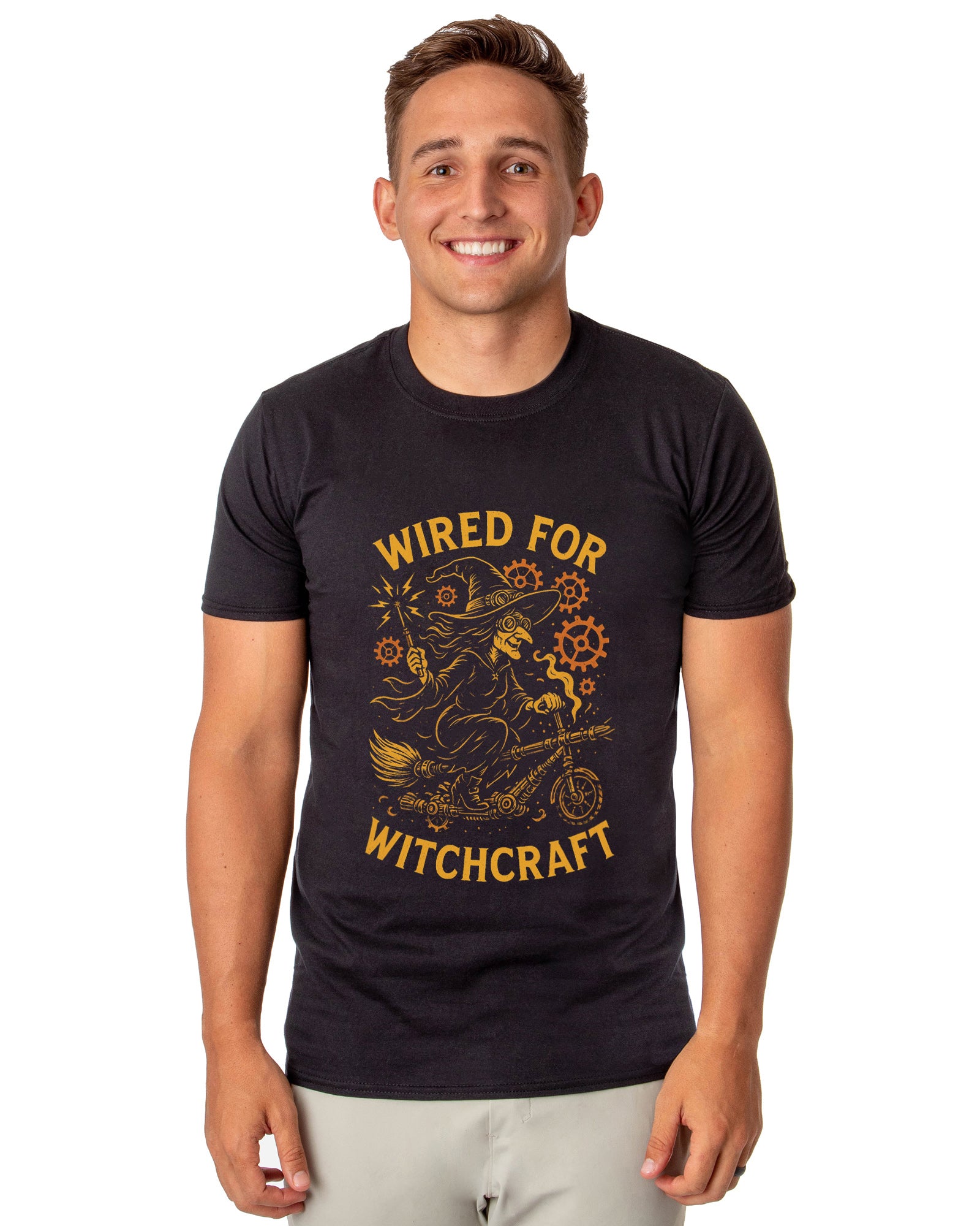 PJammy Halloween T-Shirt Men's Wired For Witchcraft Short Sleeve Tee