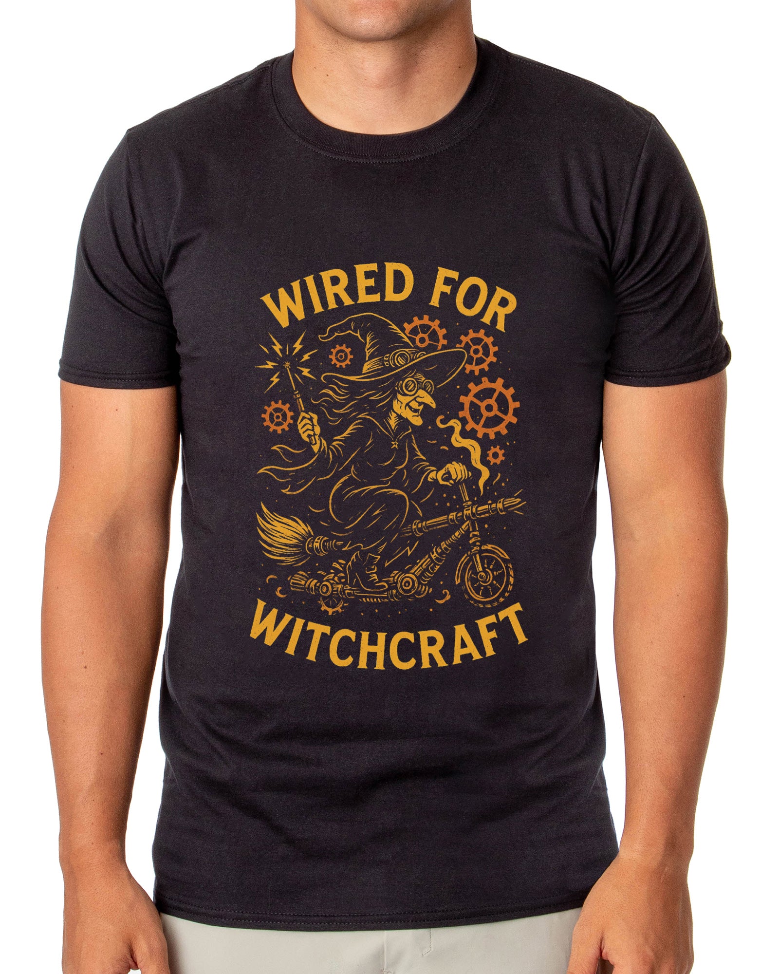 PJammy Halloween T-Shirt Men's Wired For Witchcraft Short Sleeve Tee