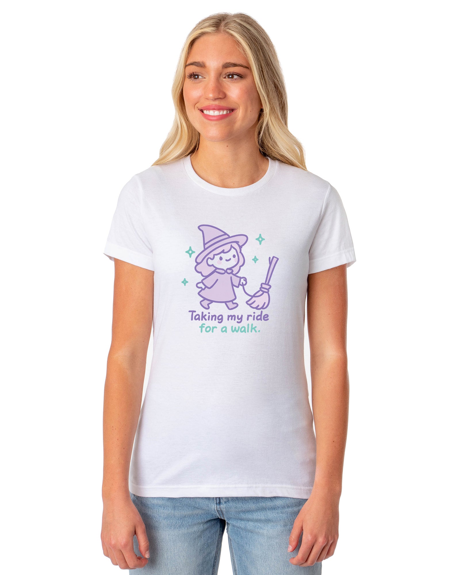 PJammy Women's Halloween T-Shirt Taking My Ride For a Walk Tee