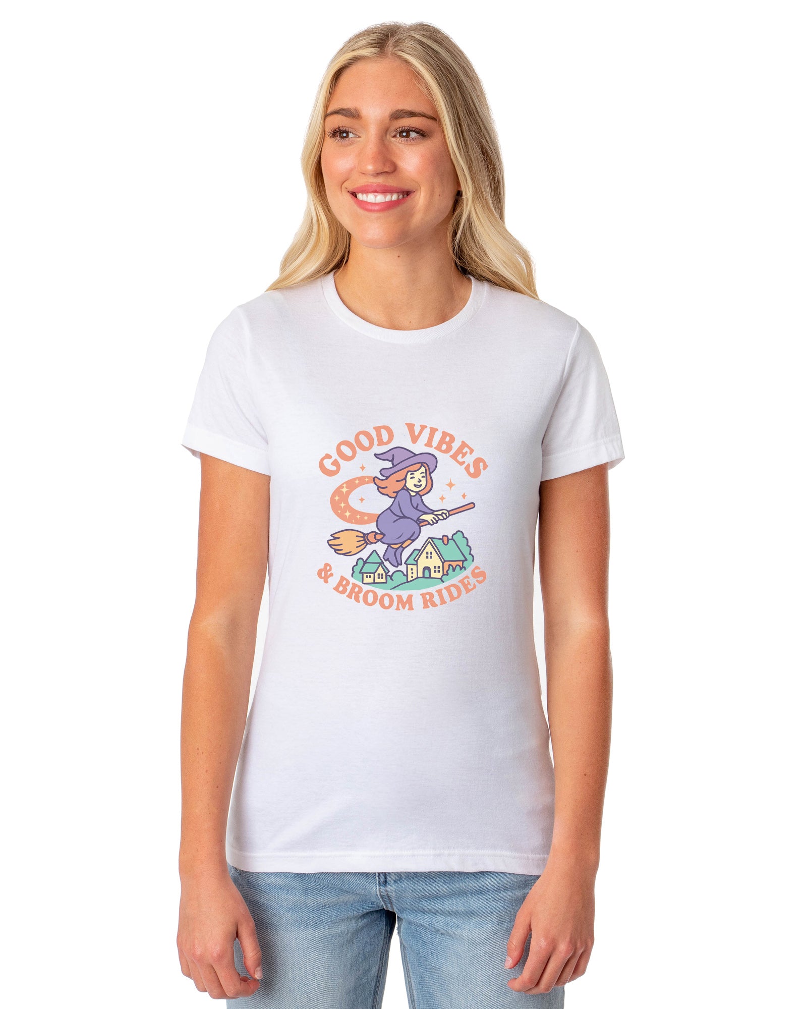 PJammy Halloween T-Shirt Women's Good Vibes Short Sleeve Tee