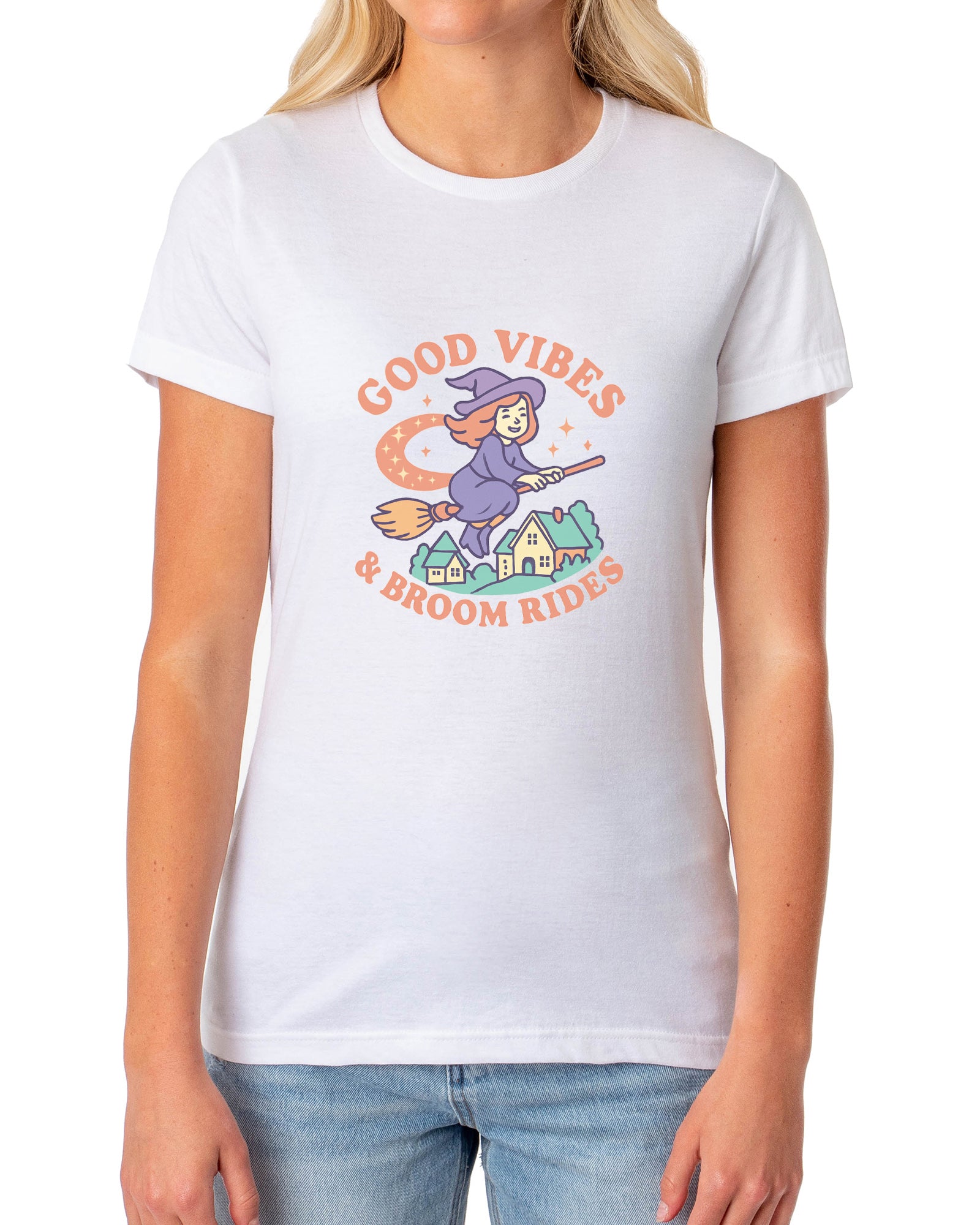 PJammy Halloween T-Shirt Women's Good Vibes Short Sleeve Tee