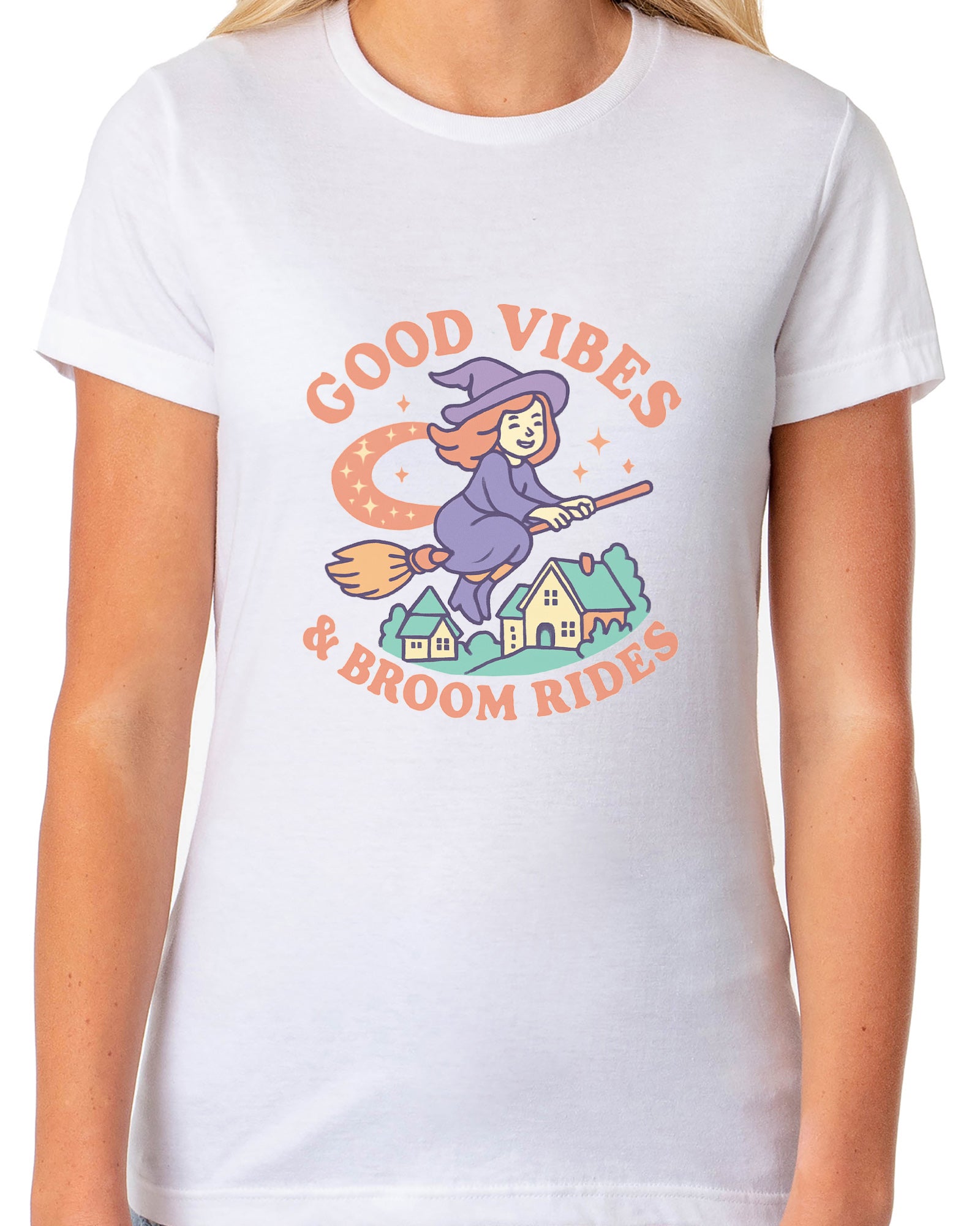 PJammy Halloween T-Shirt Women's Good Vibes Short Sleeve Tee
