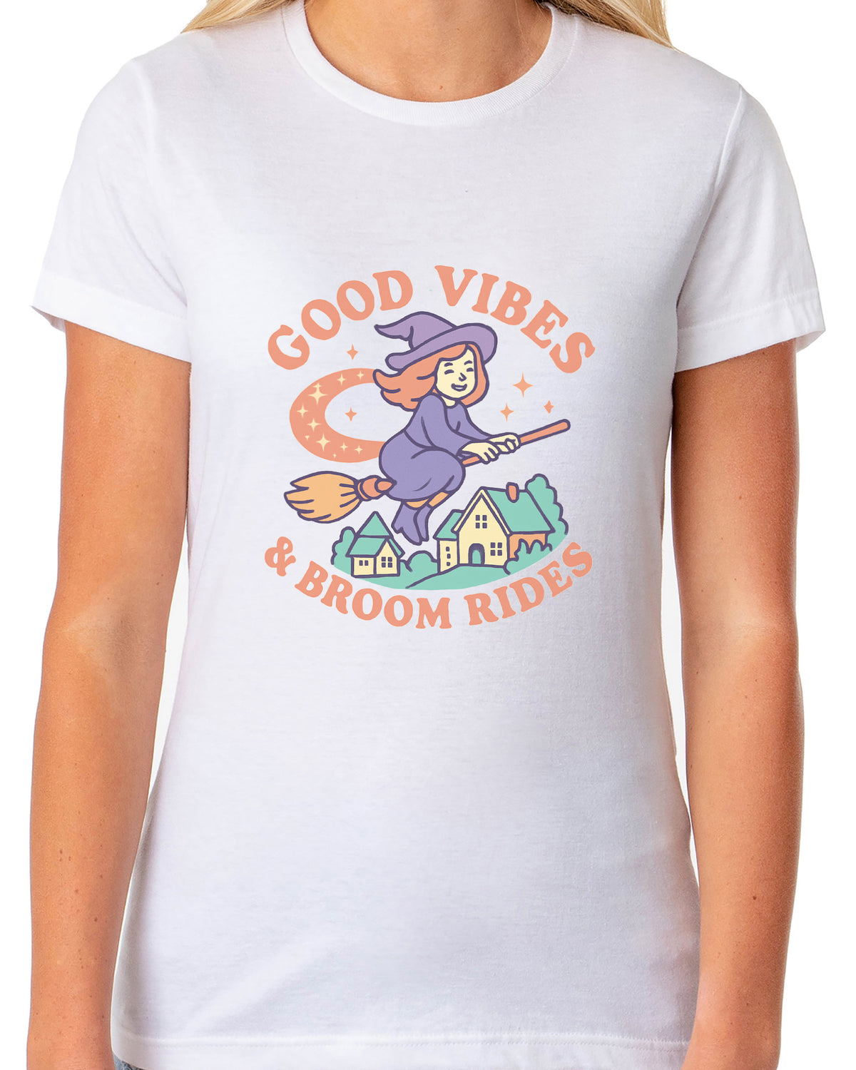 PJammy Halloween T-Shirt Women's Good Vibes Short Sleeve Tee