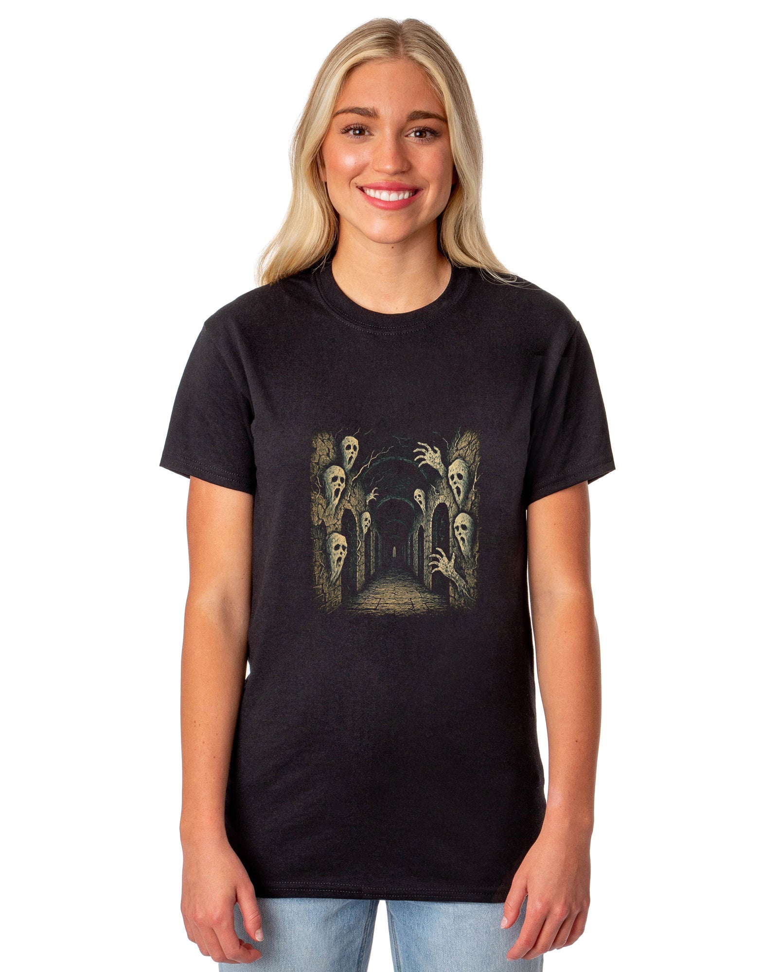 PJammy Halloween T-Shirt Women's Haunted Corridor Short Sleeve Tee