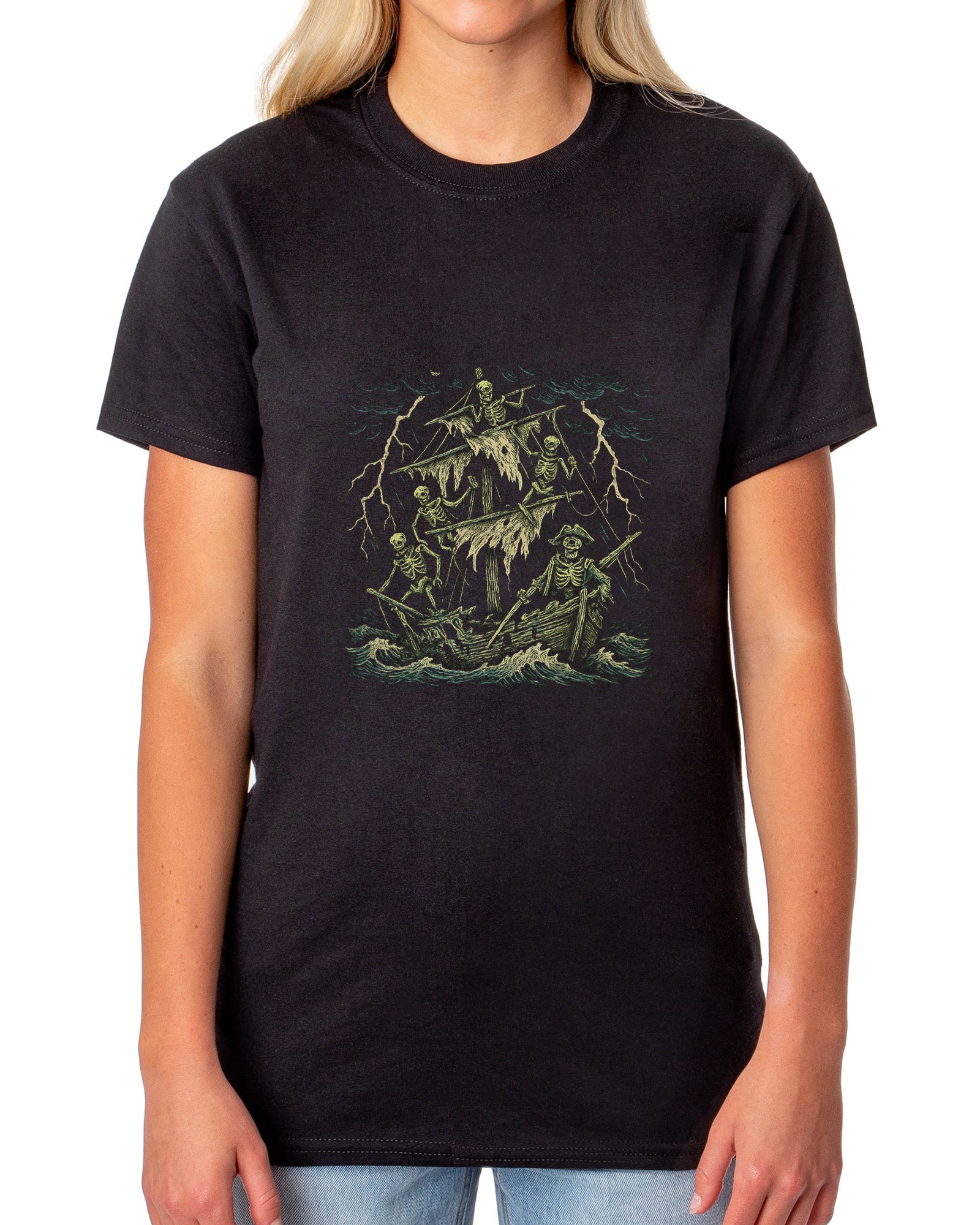 PJammy Halloween T-Shirt Women's Skeleton Crew Short Sleeve Tee