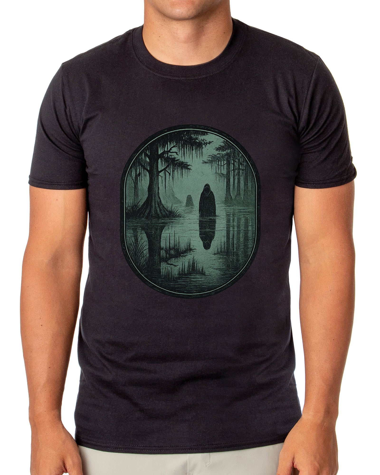 PJammy Halloween T-Shirt Men's Haunted Swamp Short Sleeve Tee