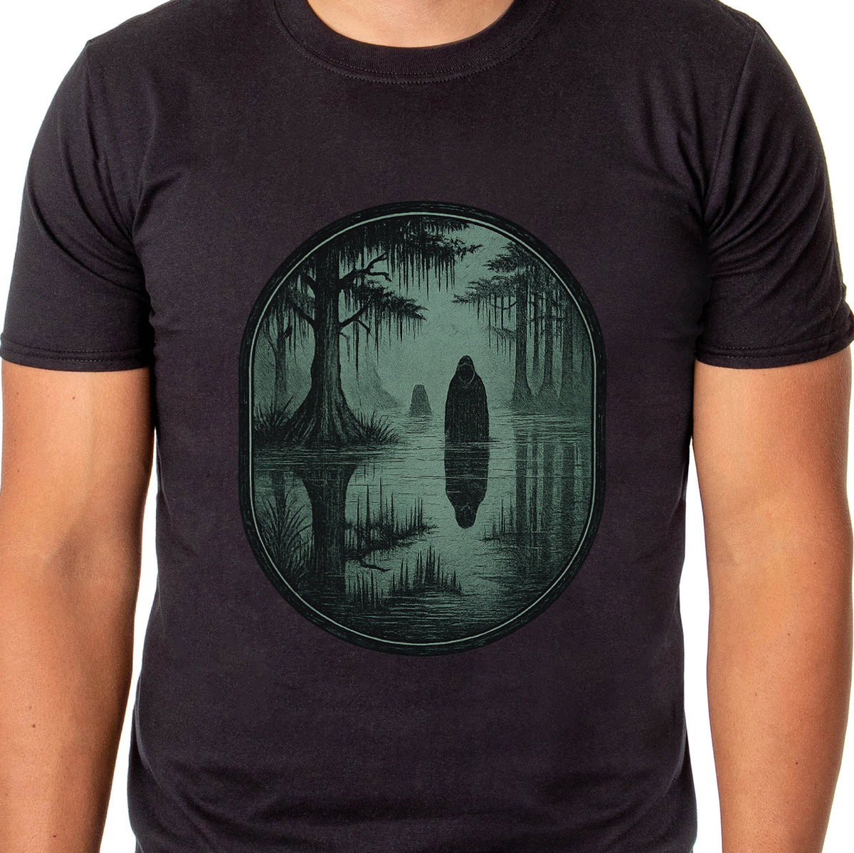 PJammy Halloween T-Shirt Men's Haunted Swamp Short Sleeve Tee
