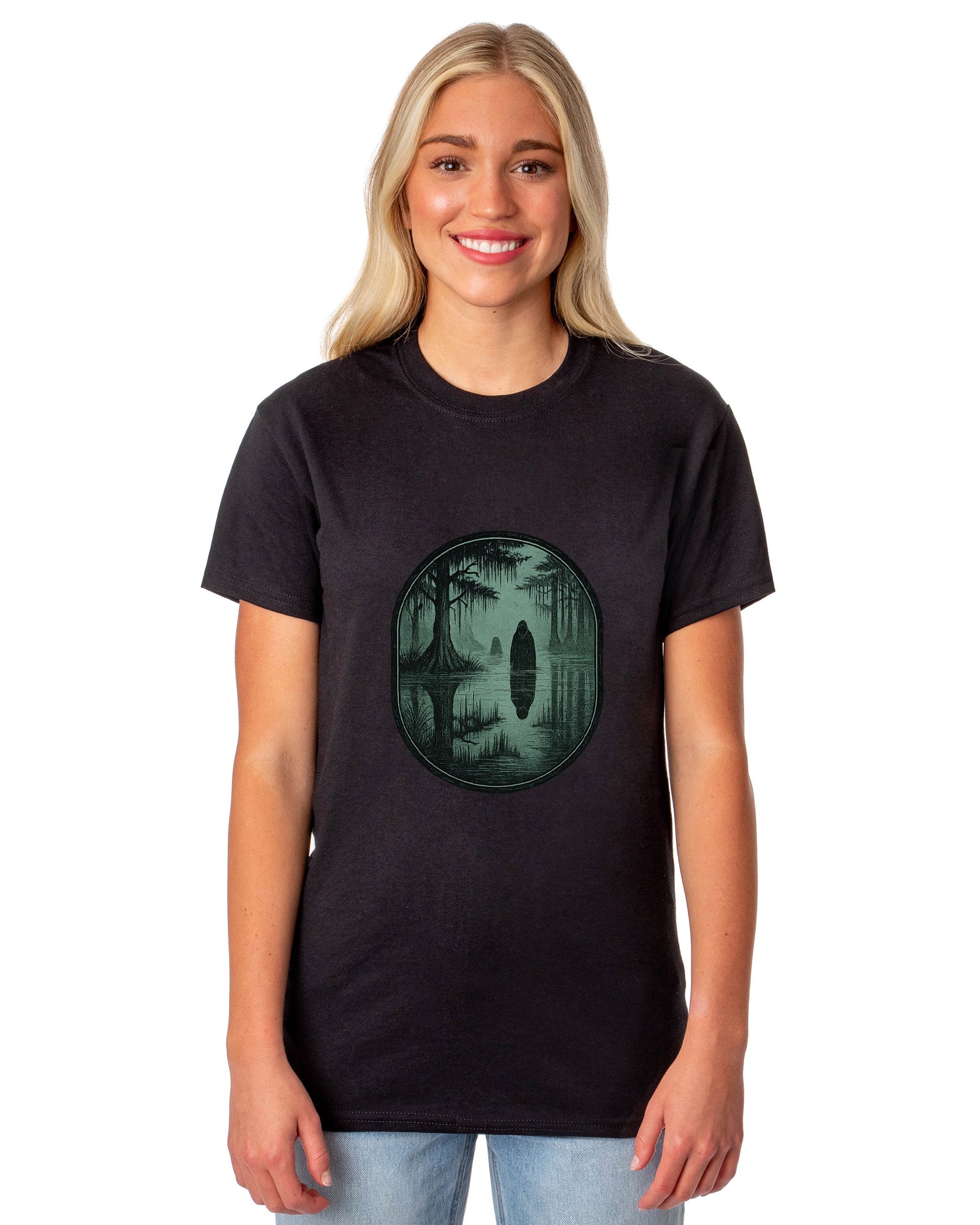 PJammy Halloween T-Shirt Women's Swamp Shadow Short Sleeve Tee