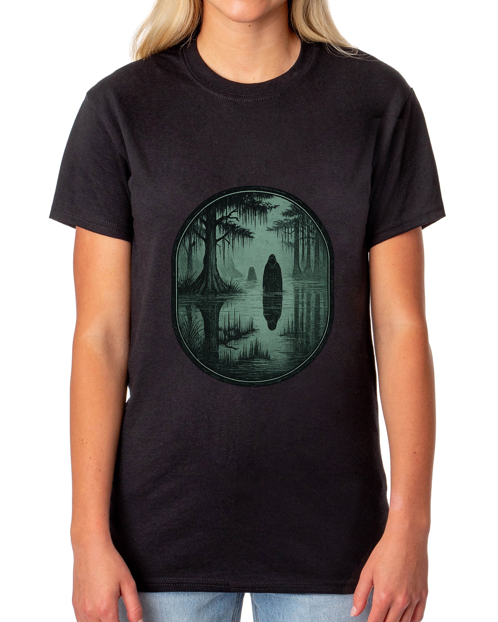 PJammy Halloween T-Shirt Women's Swamp Shadow Short Sleeve Tee