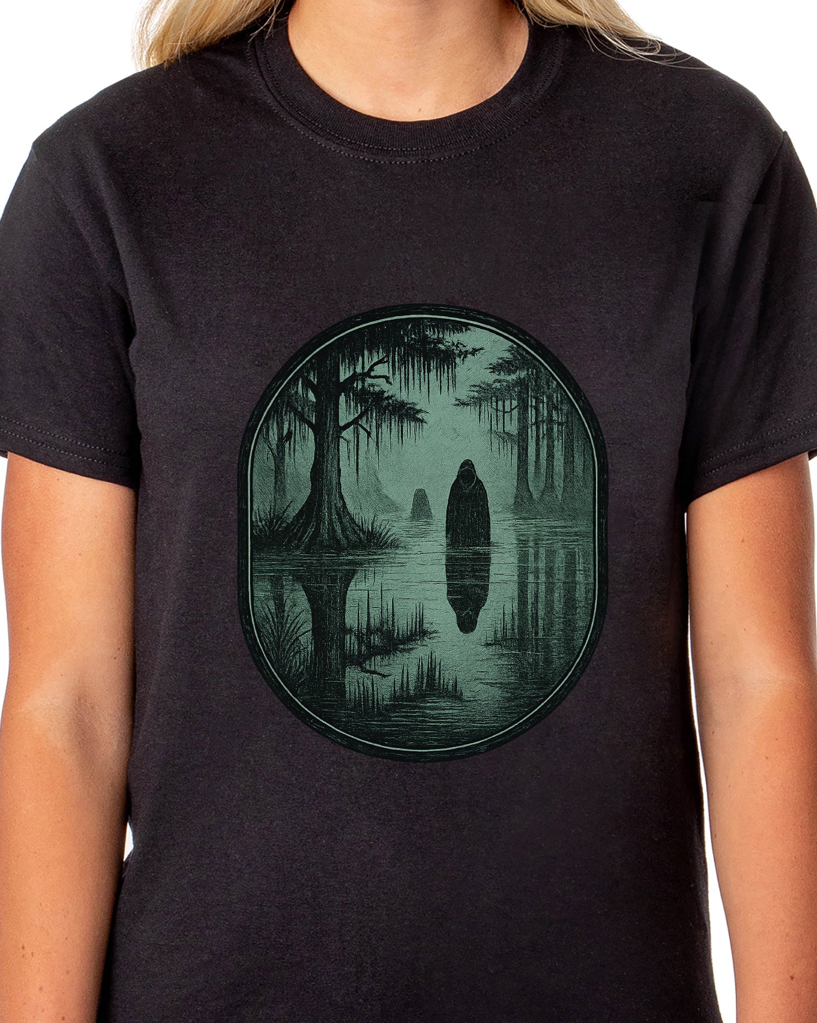 PJammy Halloween T-Shirt Women's Swamp Shadow Short Sleeve Tee